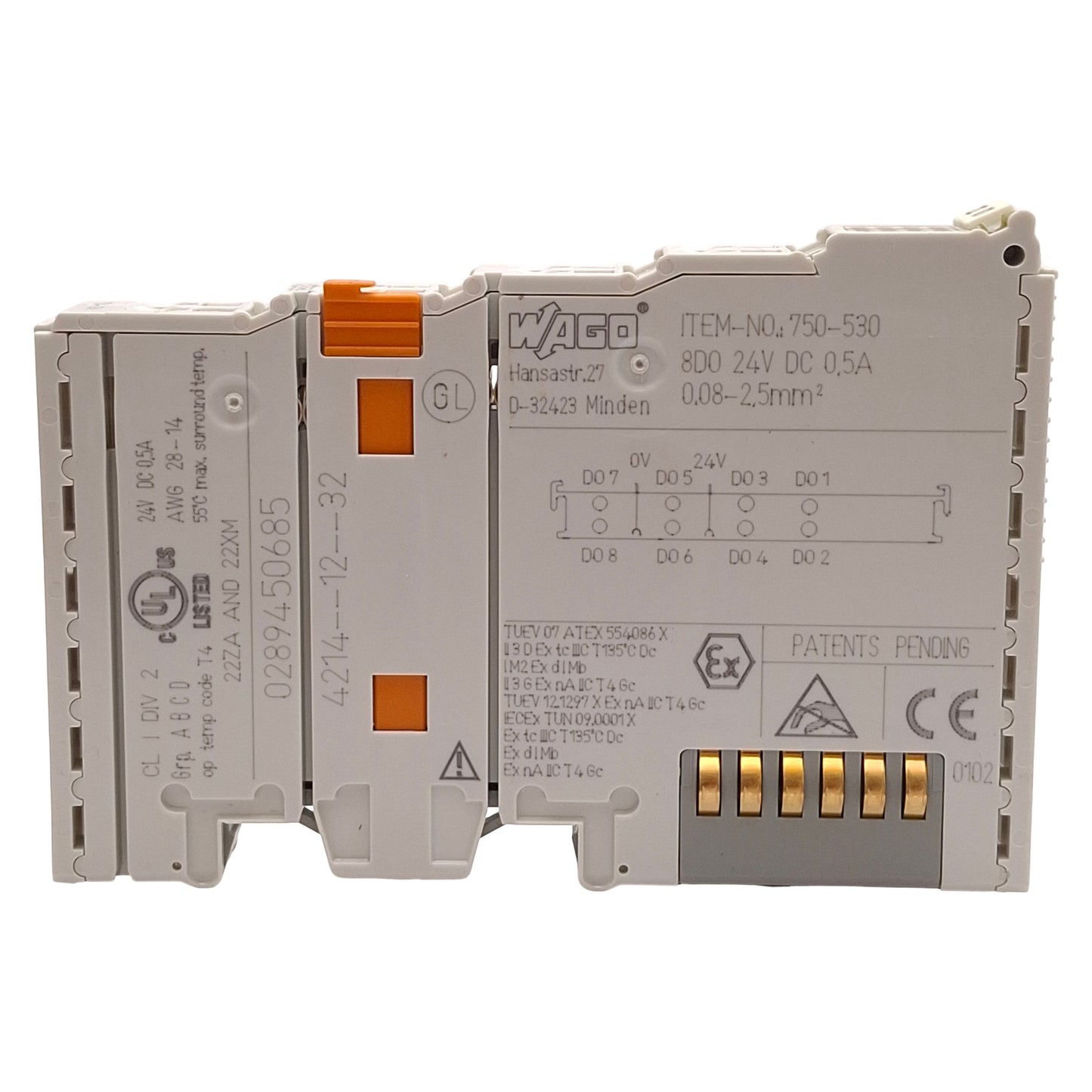 Used Lot of 3 Wago 750-531 PLC Digital Output Module, 8-Channel, 24VDC 0.5A, DIN Rail