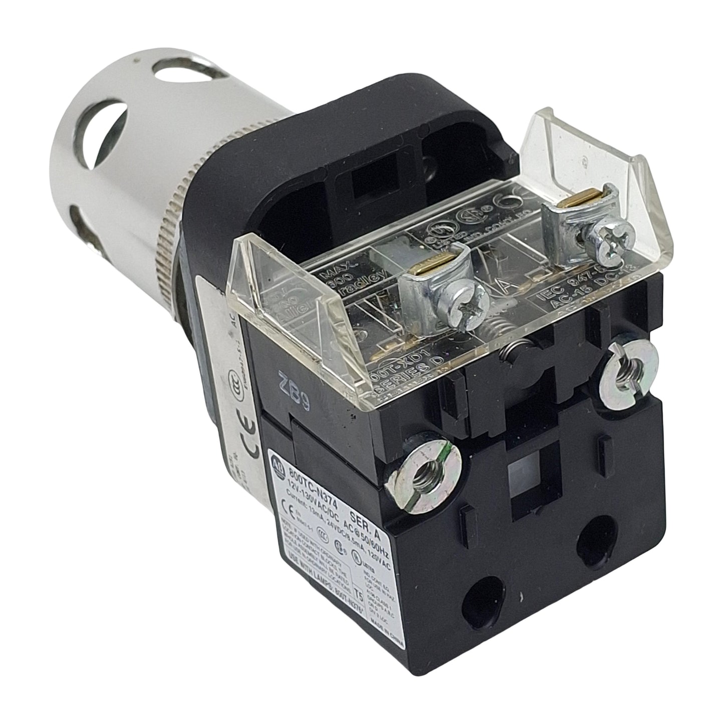 Used Allen Bradley 800T-QAH2GD1 Green Illuminated Momentary Push Button, ø30mm, 1N.O.