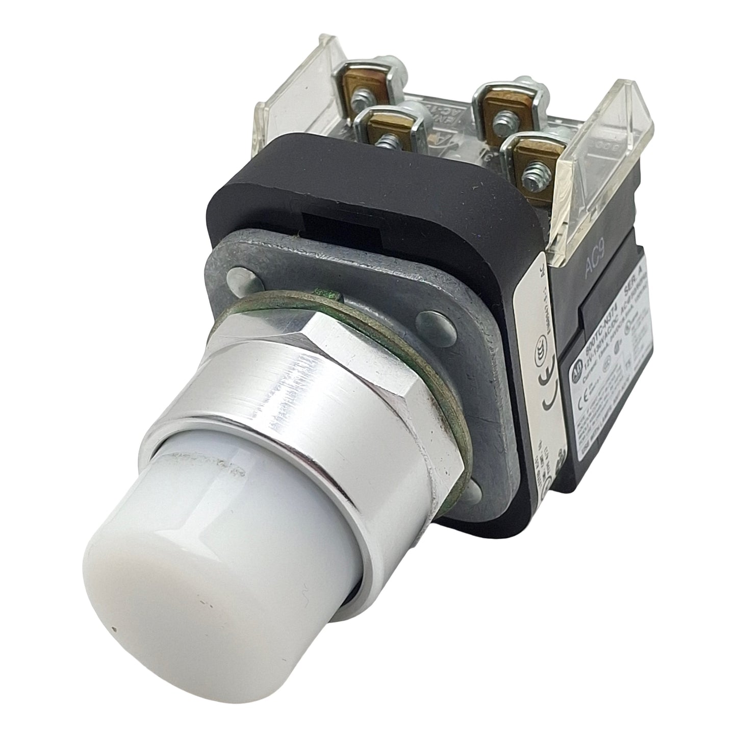 Used Allen Bradley 800T-QBH2W White Illuminated Momentary Push Button, ø30mm, 1NO/1NC