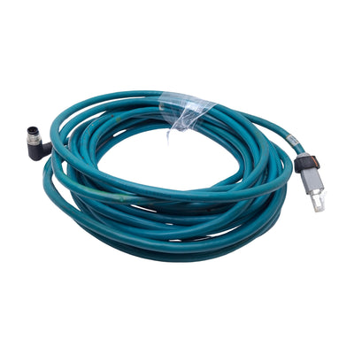 Used Allen Bradley 1585D-E4HB-15 Ethernet Media Cable, M12 4-Pin Male to RJ45, 25ft