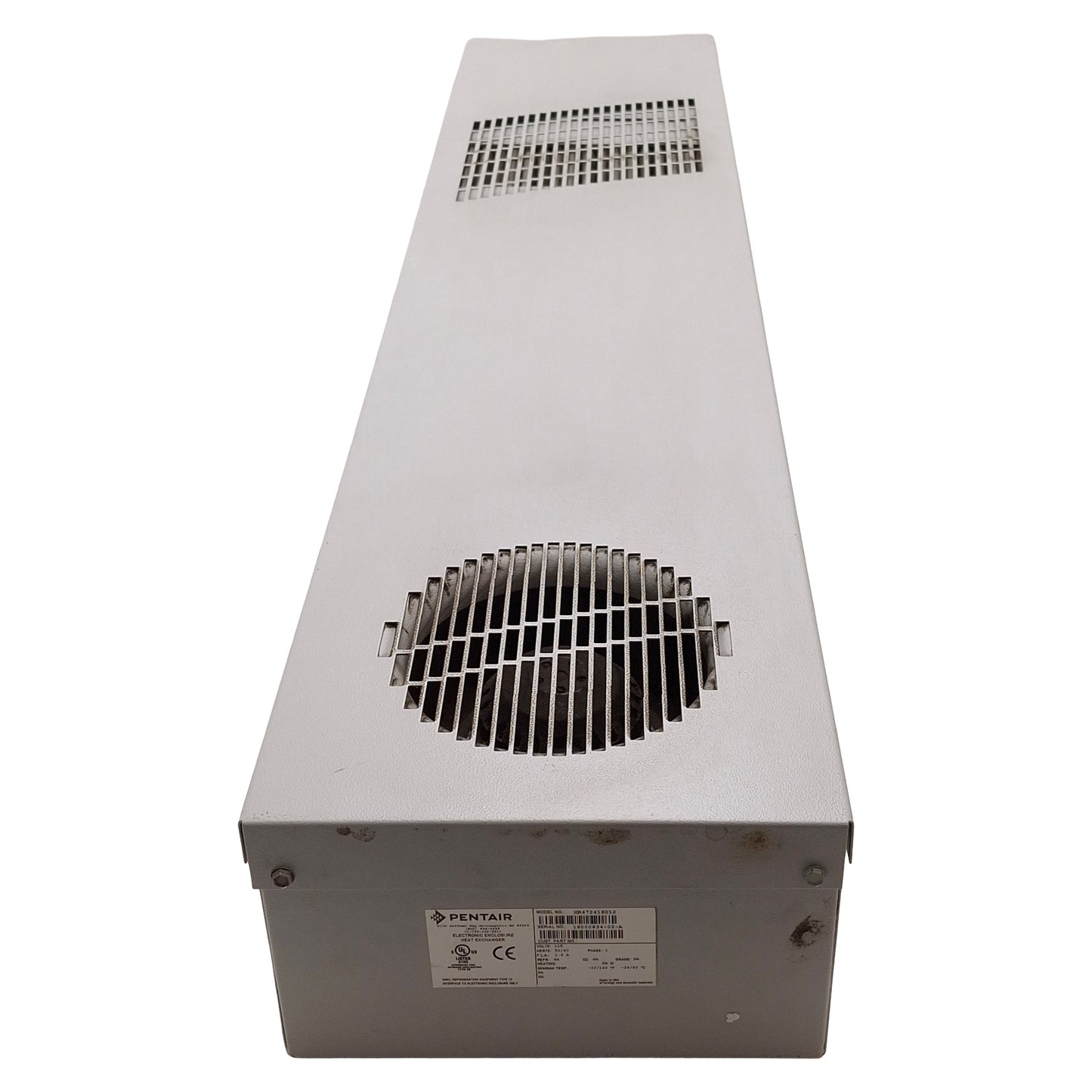 Used Pentair XR472416012 Electronic Enclosure Heat Exchanger, 131CFM, 24W/°F, 115VAC