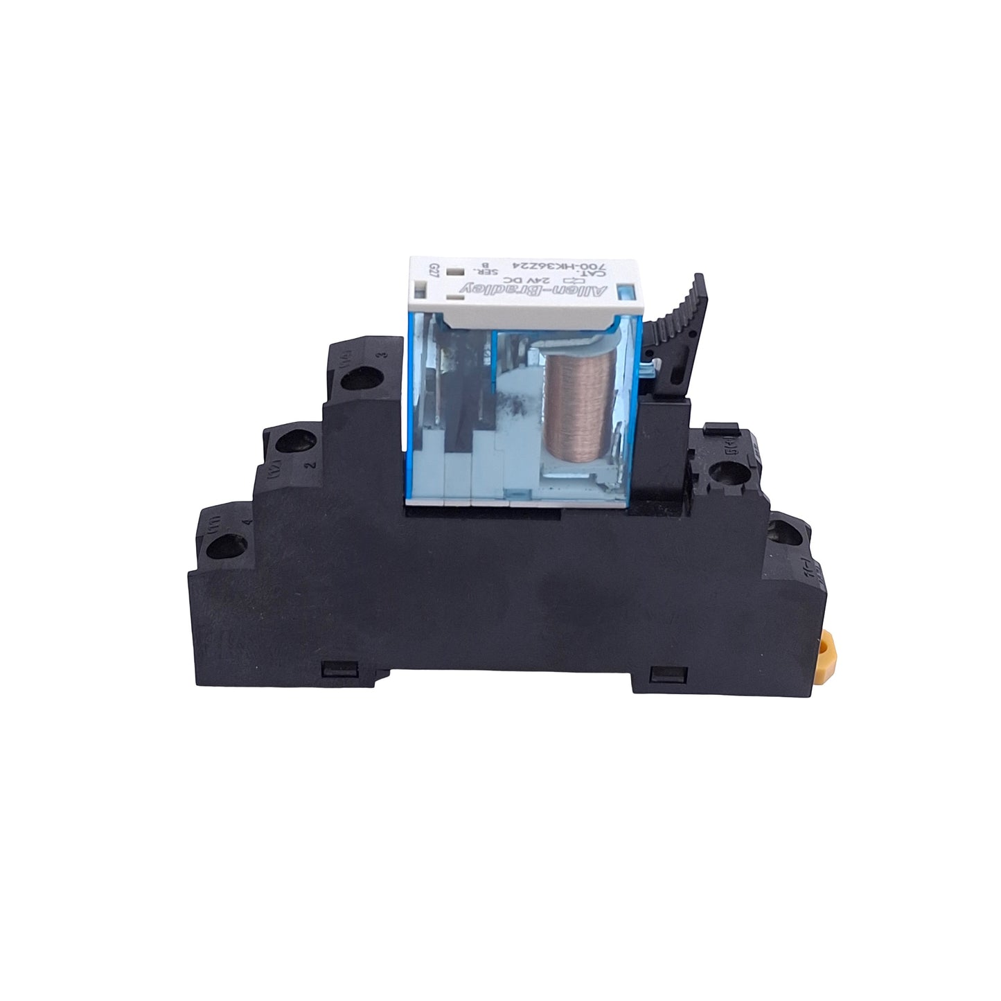 Used Lot of 2 Allen Bradley 700-HK36Z24 Slim Line Relay W/ Socket, SPDT, 24VDC Coil