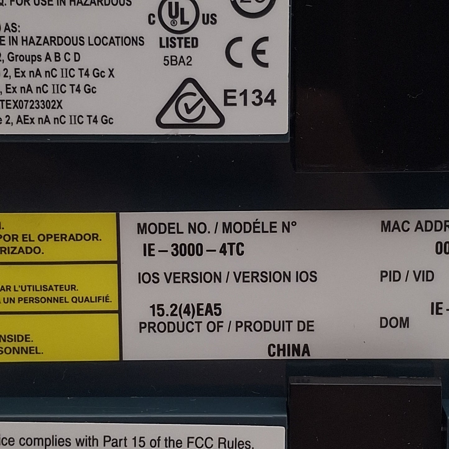 New – Open box Cisco IE-3000-4TC Industrial Ethernet Switch, Layer 2, 4x 10/100 Ports, 18-60VDC