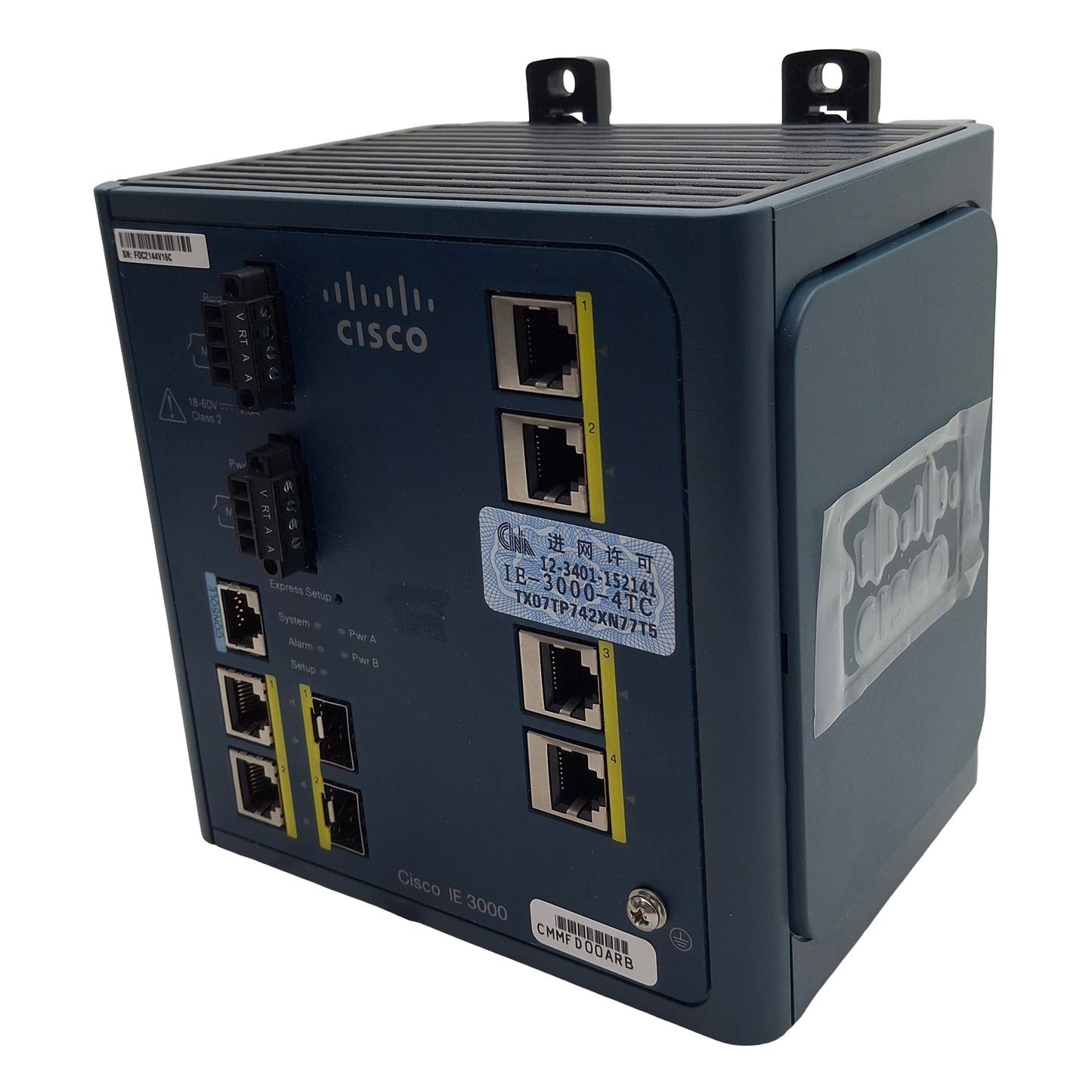 New – Open box Cisco IE-3000-4TC Industrial Ethernet Switch, Layer 2, 4x 10/100 Ports, 18-60VDC