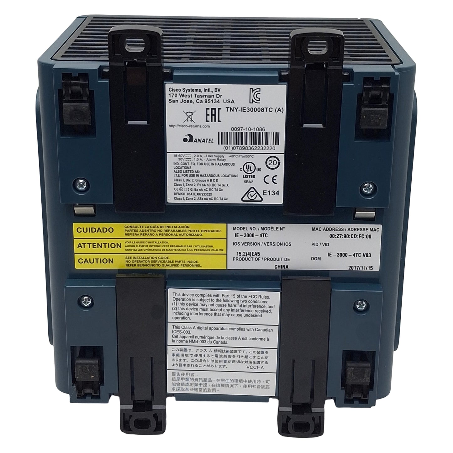 New – Open box Cisco IE-3000-4TC Industrial Ethernet Switch, Layer 2, 4x 10/100 Ports, 18-60VDC