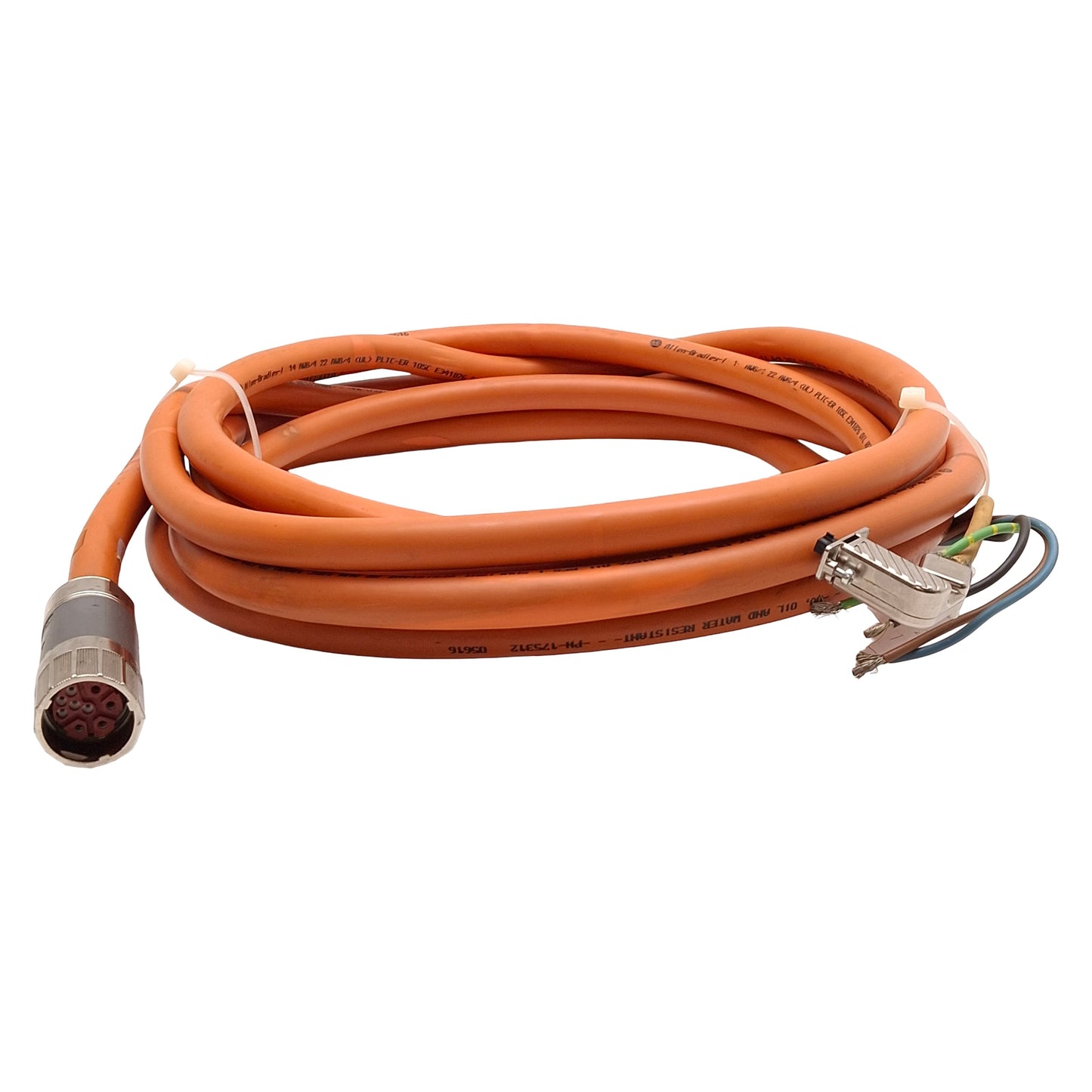 Used Allen Bradley 2090-CSWM1DF-14AA12 Kinetix Single Motor Power/Feedback Cable, 5m