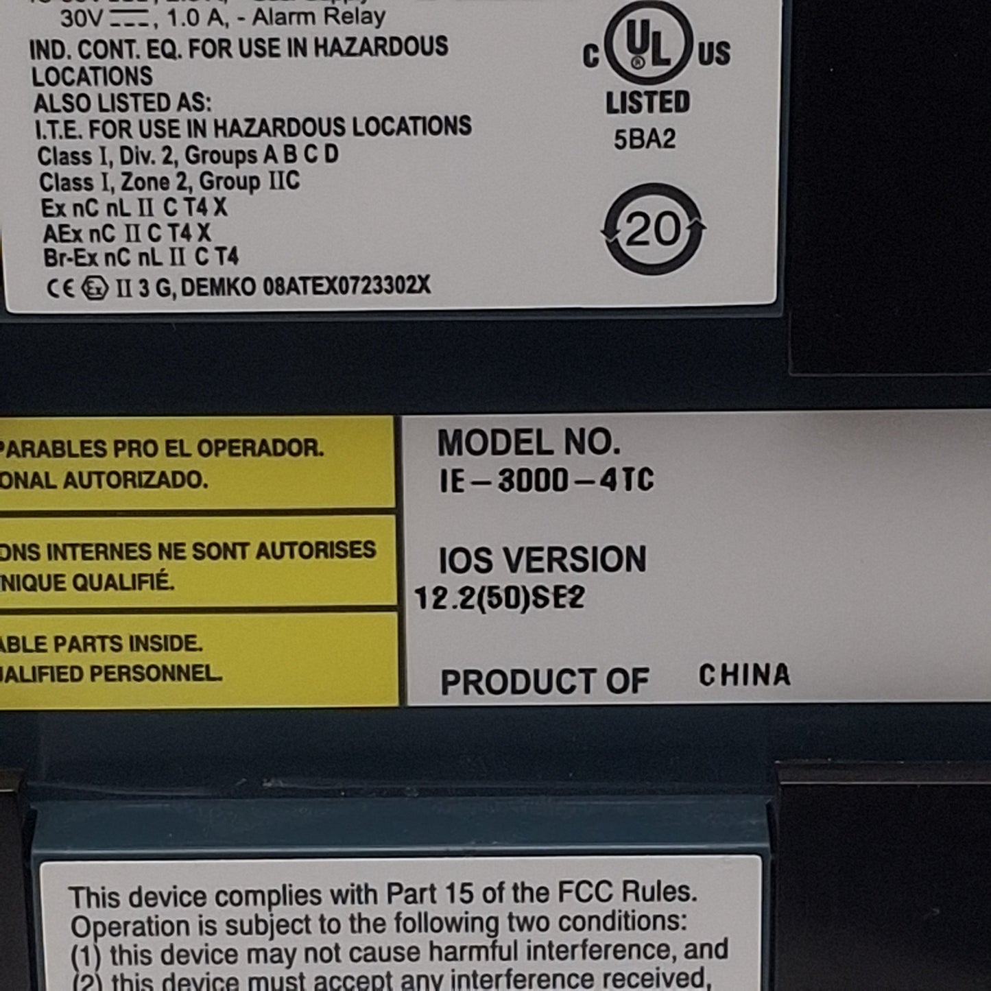 Used Cisco IE-3000-4TC Industrial Ethernet Switch Layer 2, 4x 10/100 Ports, 18-60VDC