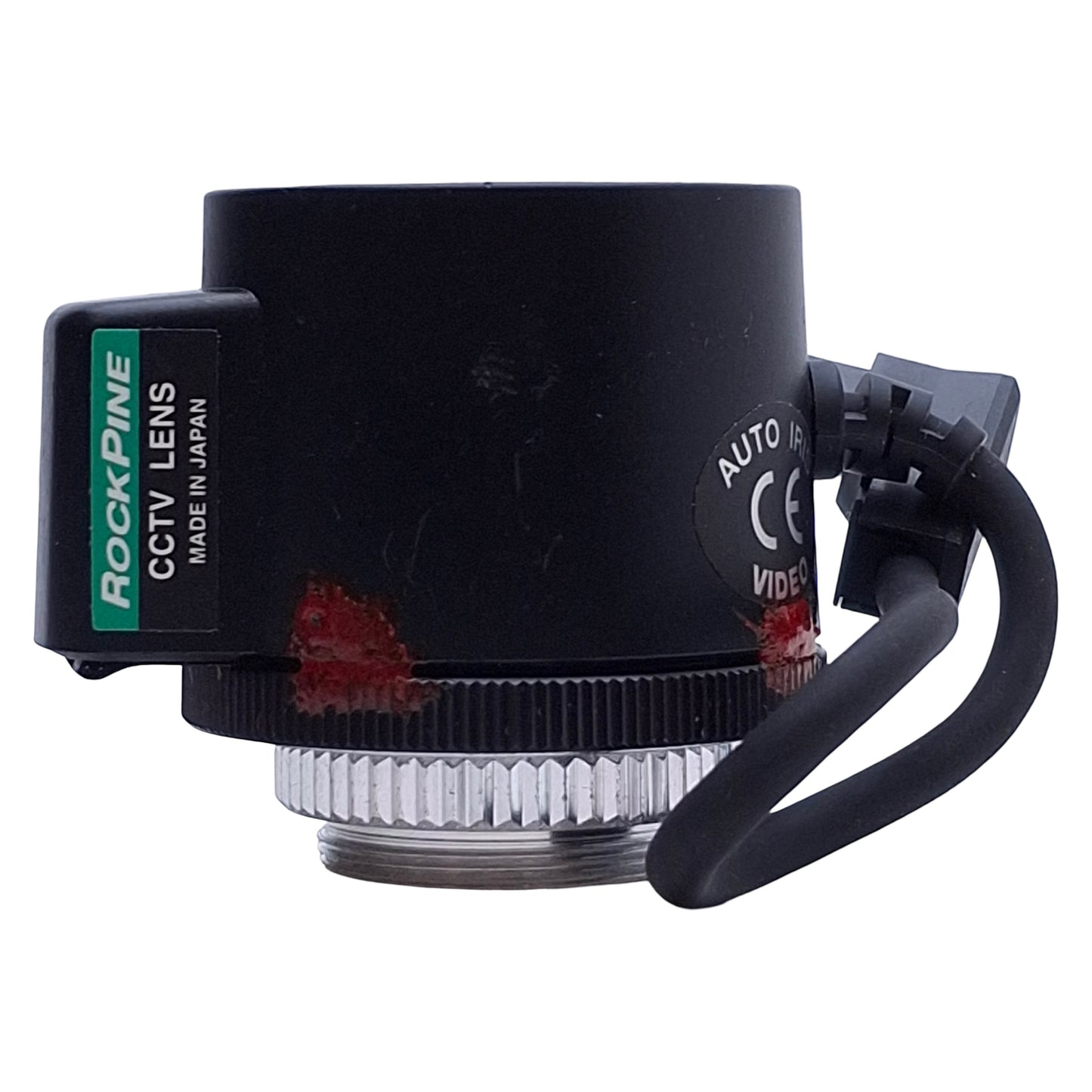 Used RockPine AM1614CA CCTV Lens 8-16VDC, 16mm Focal Length, 4-Pin Connector, C-Mount