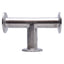 Used Stainless Steel Sanitary Tri-Clamp Tee Fitting 5.25in x 3.1in, 1in Tri-Clamp
