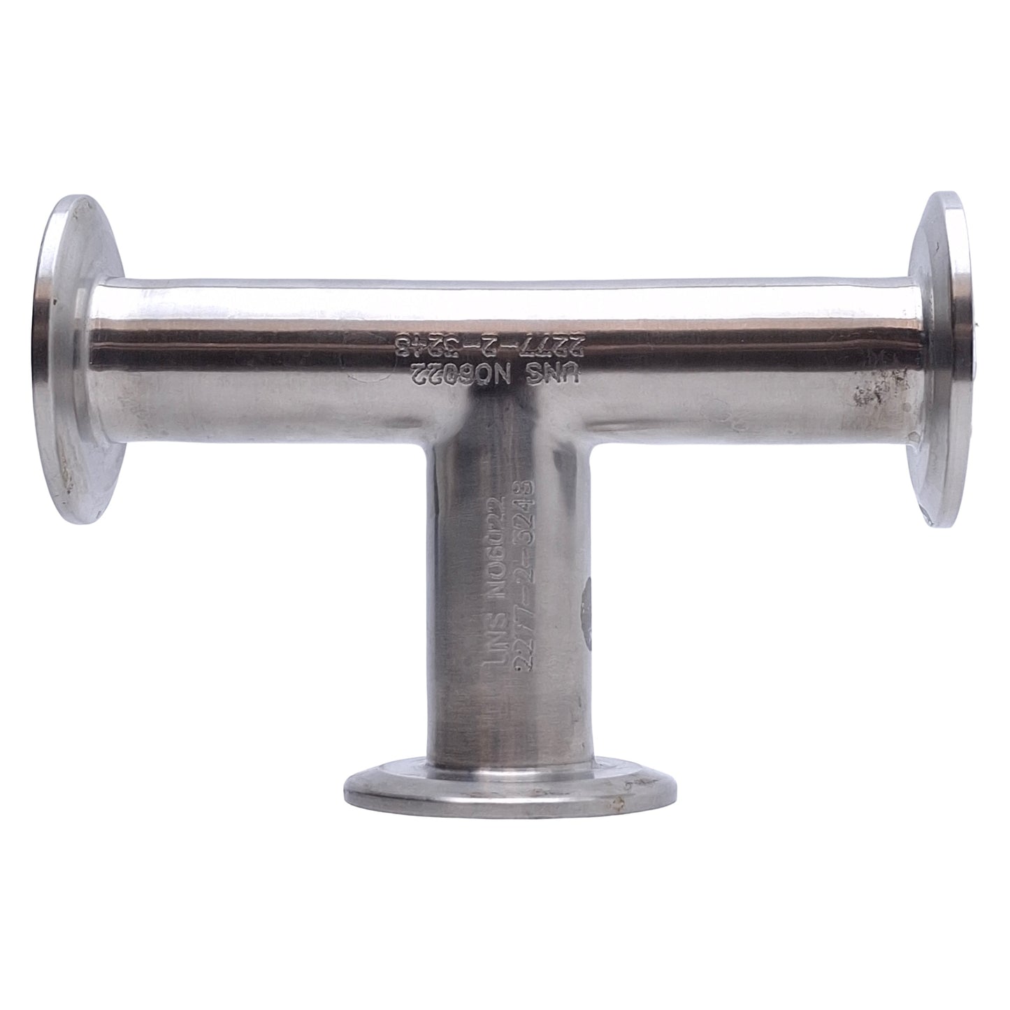 Used Stainless Steel Sanitary Tri-Clamp Tee Fitting 5.25in x 3.1in, 1in Tri-Clamp