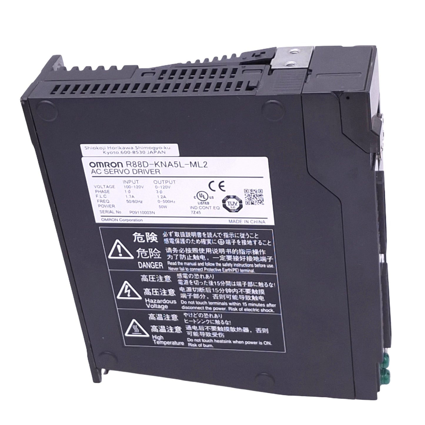 Used Omron R88D-KNA5L-ML2 AC Servo Driver, 3ph 0-120VAC 0-500Hz Out, 50W Max