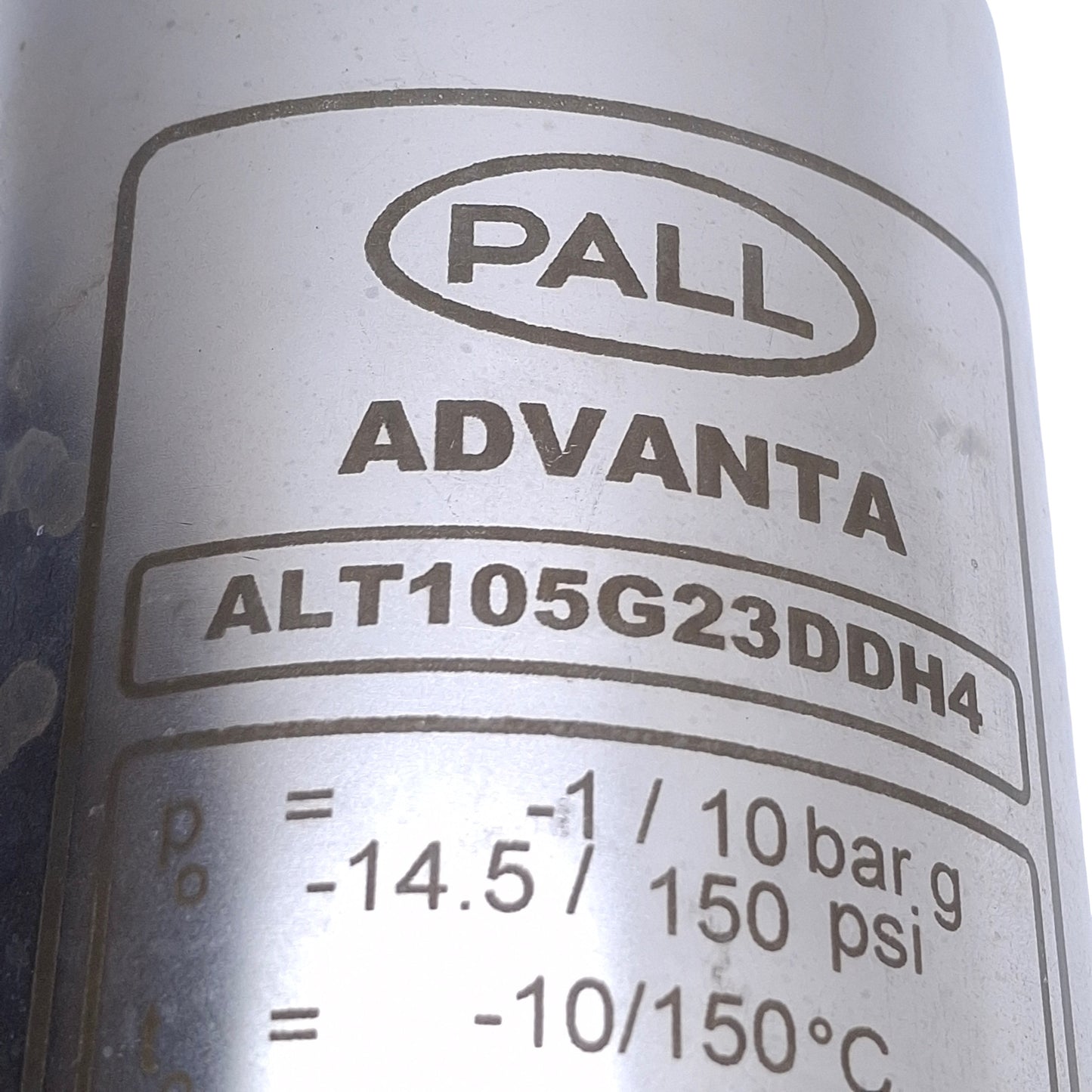 Used PALL ALT105G23DDH4 Sanitary Filter Housing, 5in, Vent/Drain D *Missing Vent Cap*