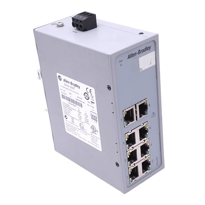 Used Allen Bradley 1783-US8T Stratix 2000 Ethernet Switch, 8-Port 10/100Mbps RJ45