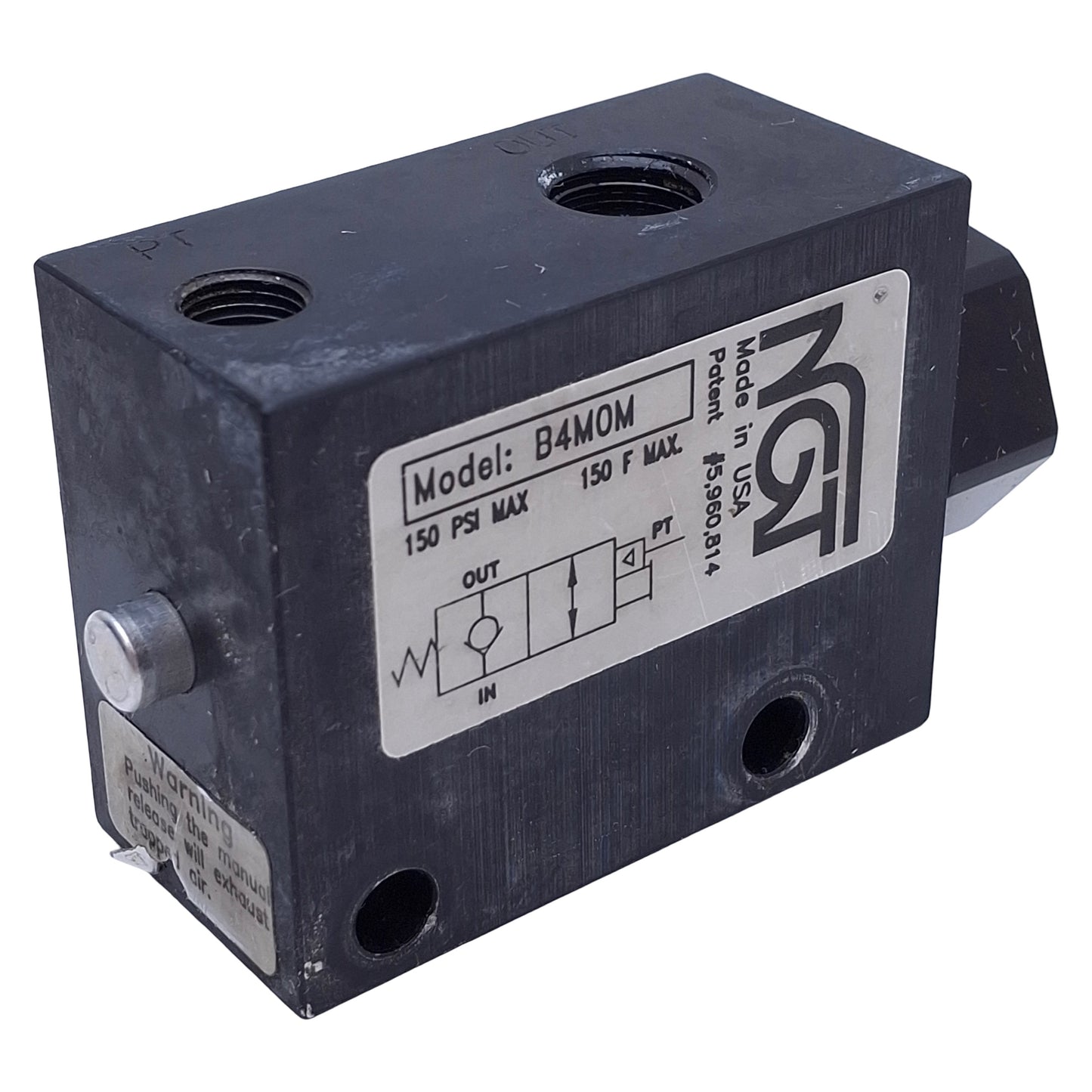 Used NGT B4M0M Balanced Pilot Operated Check Valve 150psi Max, 1/4" NPT Input/Output