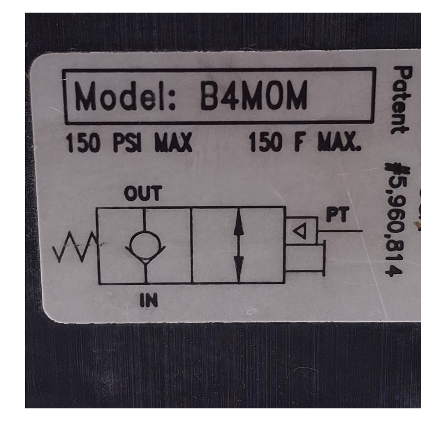 Used NGT B4M0M Balanced Pilot Operated Check Valve 150psi Max, 1/4" NPT Input/Output