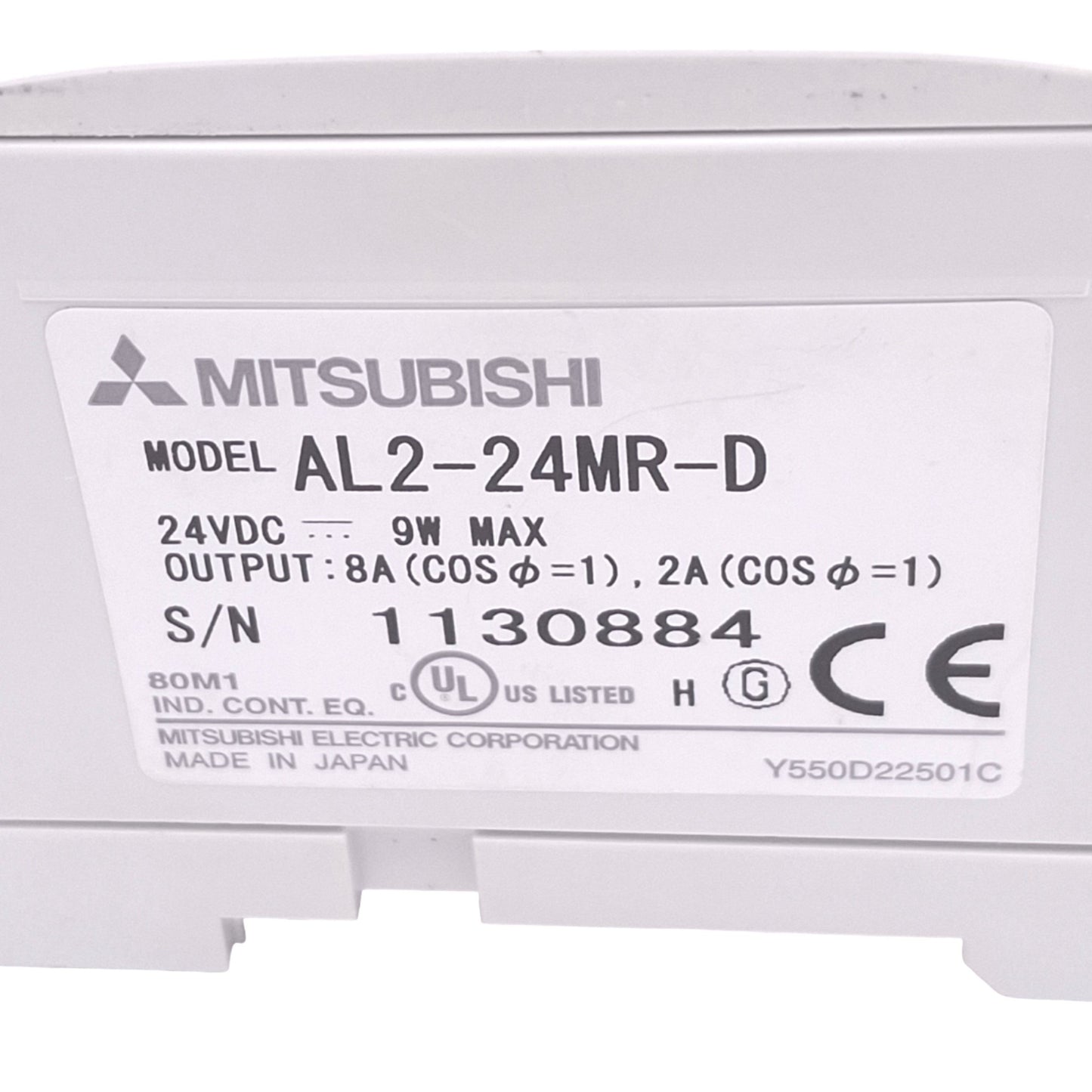 Used Mitsubishi AL2-24MR-D Control Unit for MELSEC-F Alpha2 PLC, 24DI/O 8AI, 24VDC