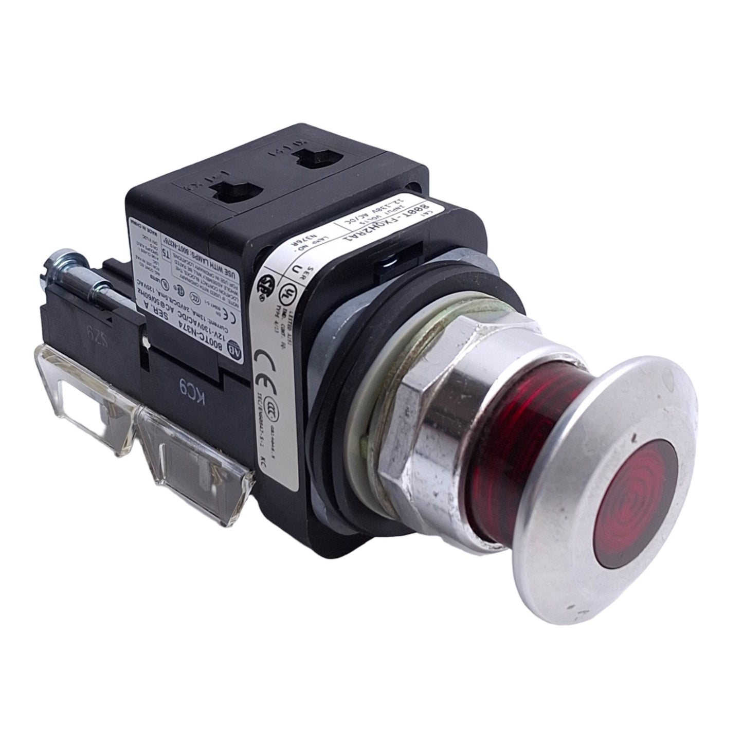 Used Allen Bradley 800T-FXQH2RA1 Push/Pull E-Stop Switch, ø30mm, 2NO+2NC, 10A 600V