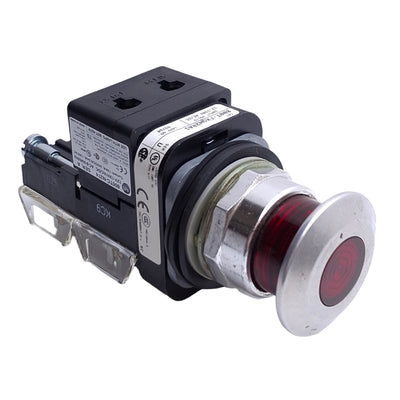 Used Allen Bradley 800T-FXQH2RA1 Push/Pull E-Stop Switch, ø30mm, 2NO+2NC, 10A 600V