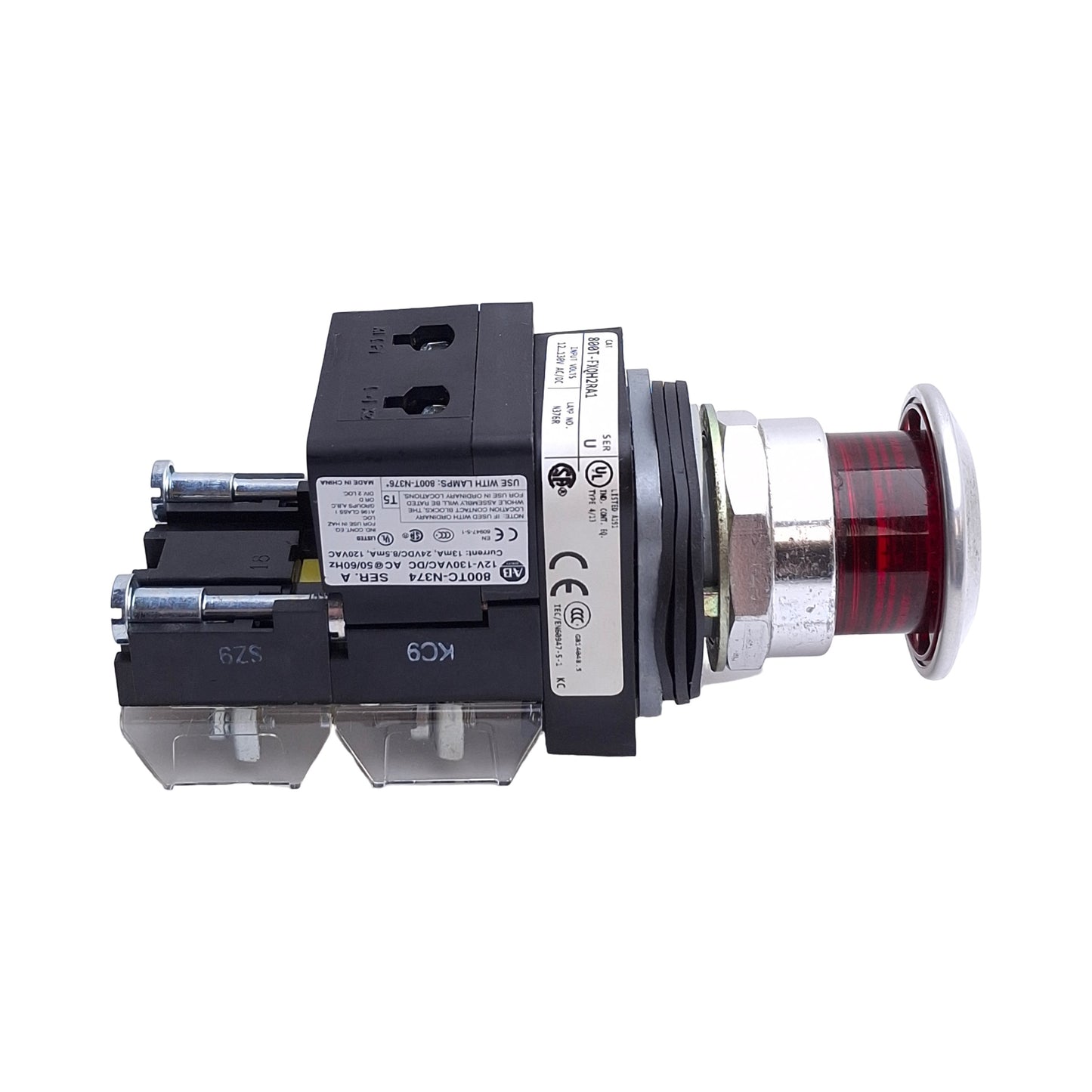 Used Allen Bradley 800T-FXQH2RA1 Push/Pull E-Stop Switch, ø30mm, 2NO+2NC, 10A 600V