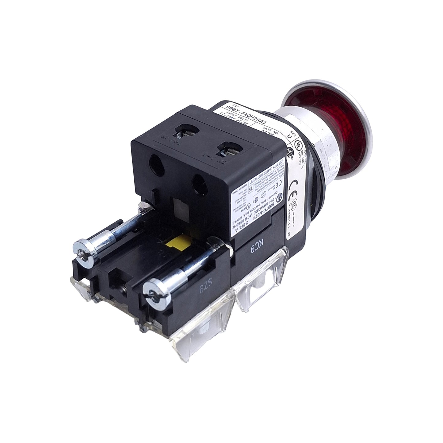 Used Allen Bradley 800T-FXQH2RA1 Push/Pull E-Stop Switch, ø30mm, 2NO+2NC, 10A 600V