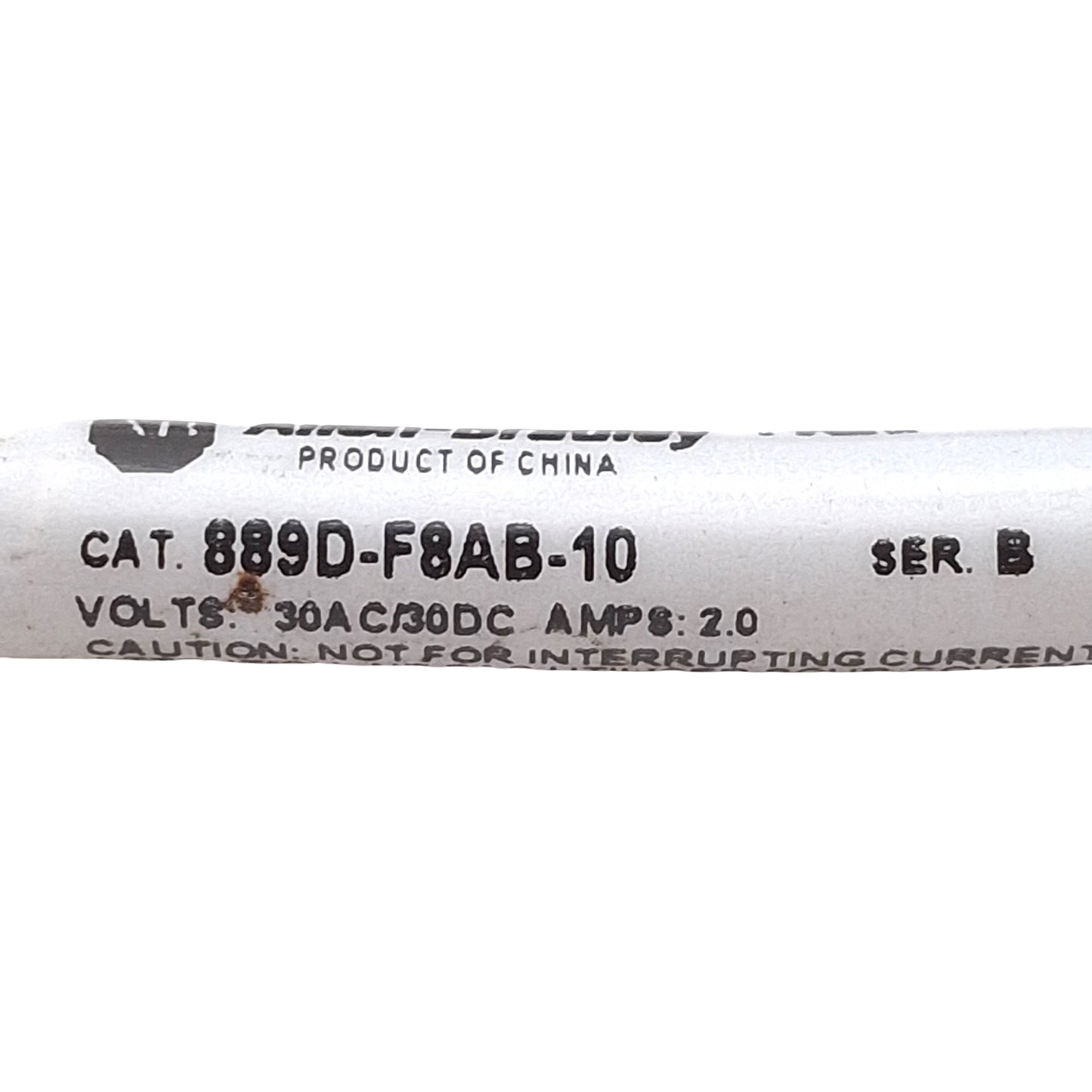 Used Lot of 2 Allen Bradley 889D-F8AB-10 Cordset, 30VAC/DC 2A M12 8-Pin QD Female 6ft