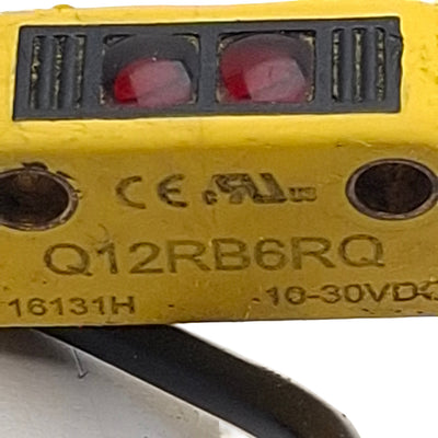 Used Banner Q12RB6RQ Photoelectric Sensor, PNP/NPN, 2m Range, 10-30VDC, 4-Pin M8, 6in