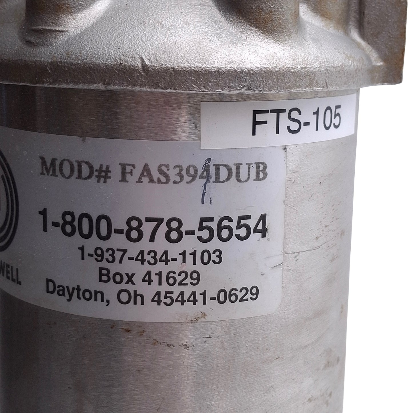 Used Hopewell FAS394DUB Single Cartridge Housing 4-7/8in Length, 1/2' NPT, Stainless