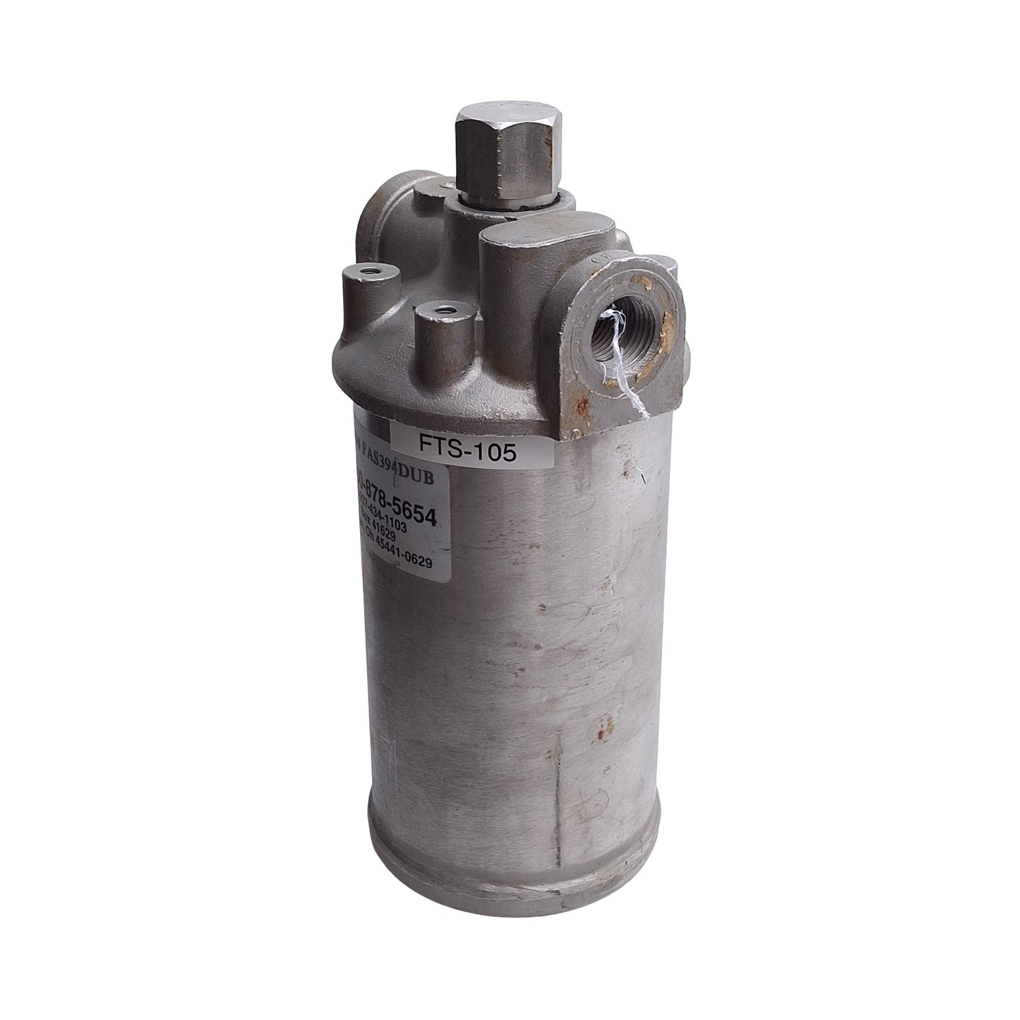 Used Hopewell FAS394DUB Single Cartridge Housing 4-7/8in Length, 1/2' NPT, Stainless
