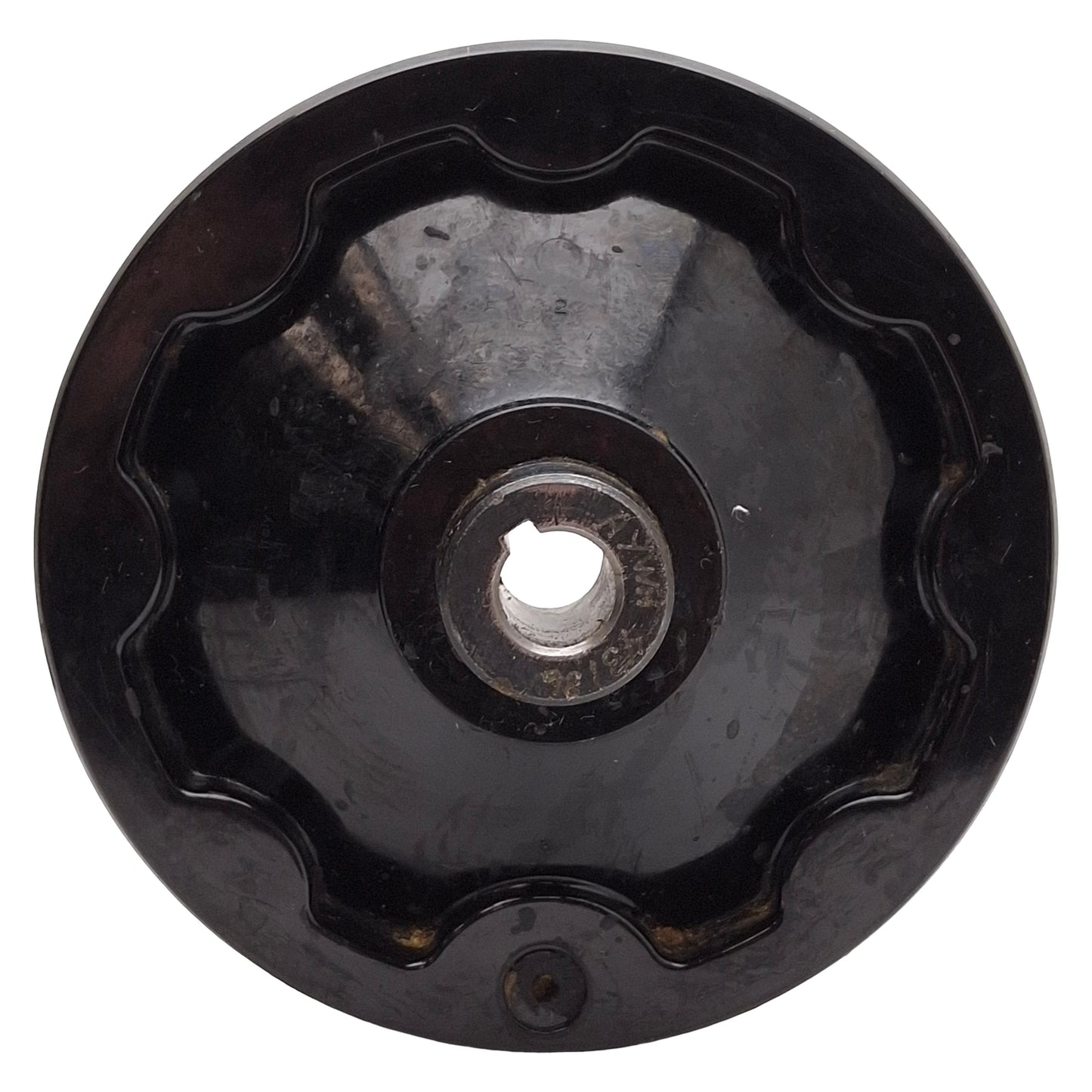 Used Elesa Solid Handwheel w/ Fold-Away Handle, ø150mm OD, ø5/8in Bore, Black