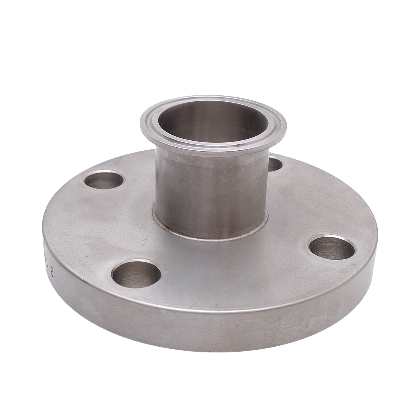 Used Viraj 2 150LB B16 A/SA182 Sanitary Flange Adapter, Bolt Flange to 2in Sanitary