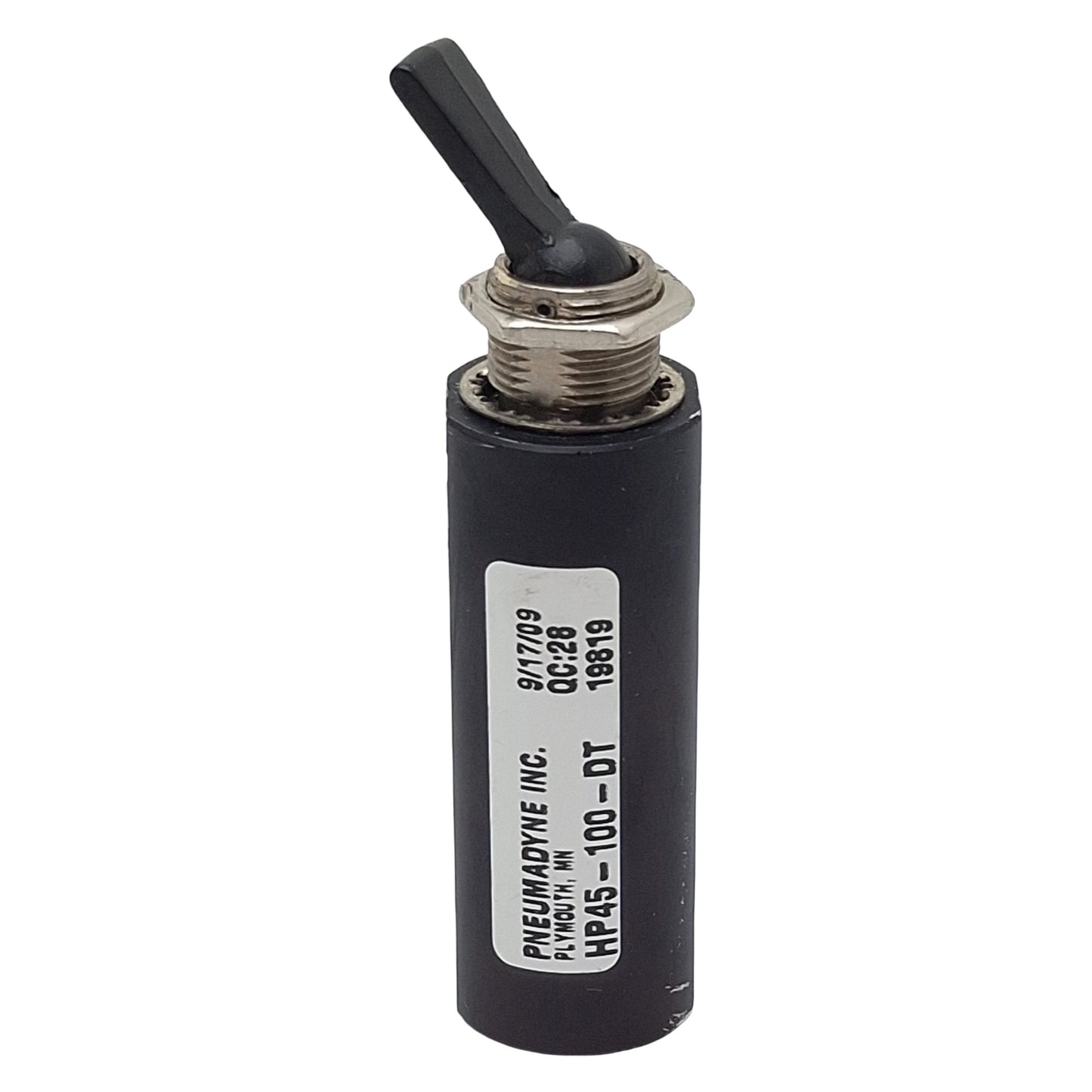 Used Pneumadyne HP45-100-DT Detented Toggle Air Control Valve, 4-Way, 5-Port, #10-32