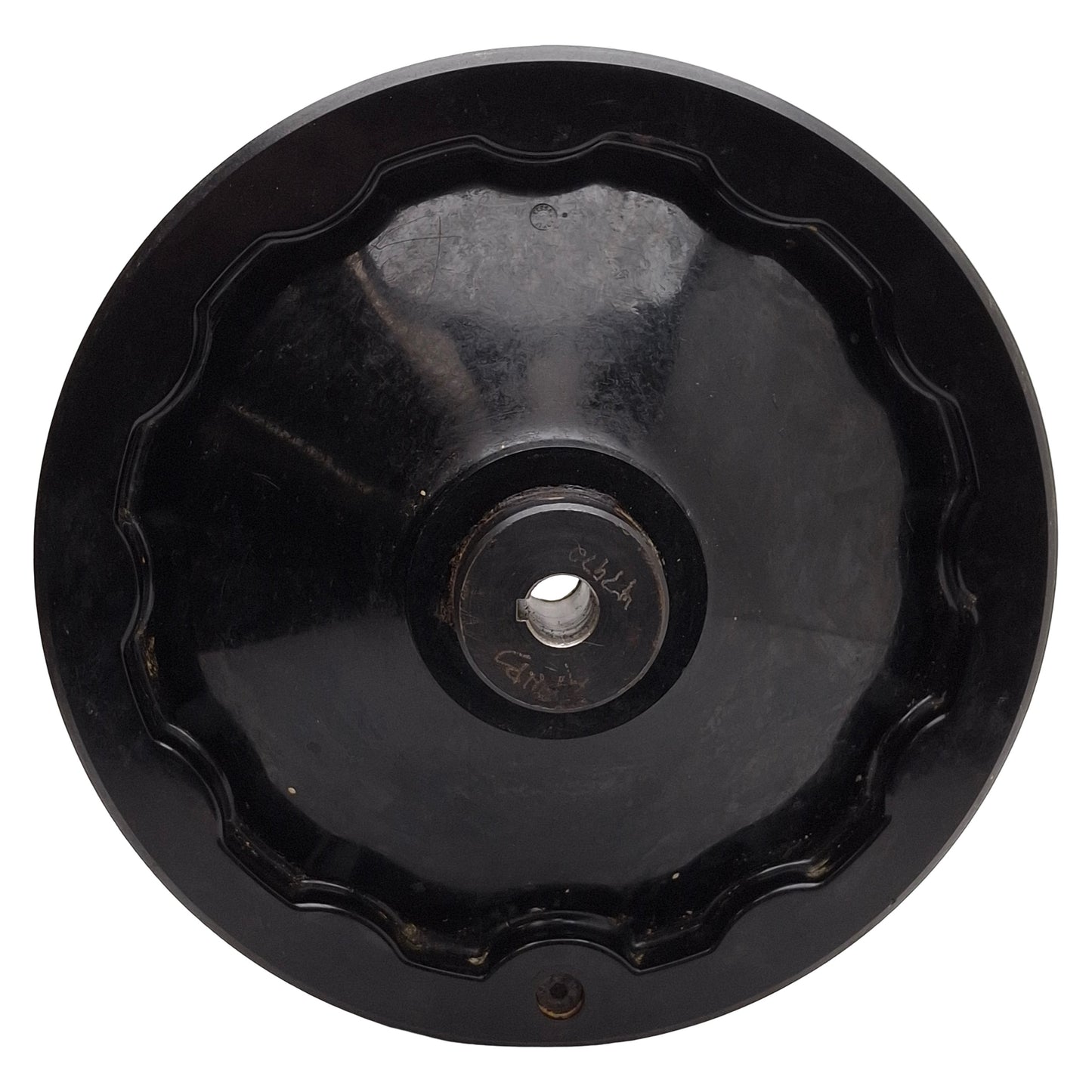 Used Elesa Solid Handwheel w/ Fold-Away Handle, ø250mm OD, ø5/8in Bore, Black