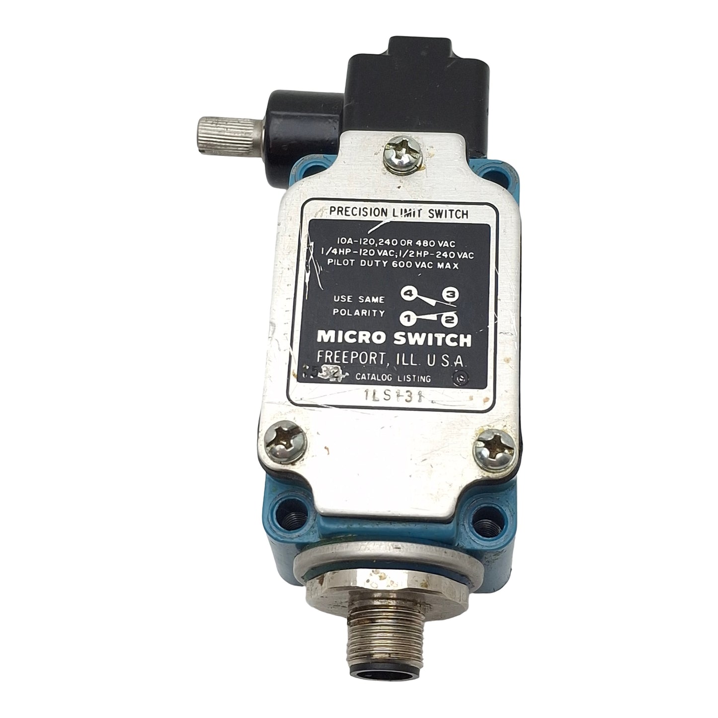 Used Honeywell 1LS131 MICRO SWITCH Limit Switch, SPDT 1NC/1NO, 10A 120/240/480VAC