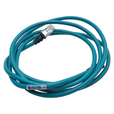 Used Allen Bradley 1585J-M8CBJM-2 Connection Cable, RJ45 Male To Male, 2 Meters