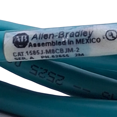 Used Allen Bradley 1585J-M8CBJM-2 Connection Cable, RJ45 Male To Male, 2 Meters