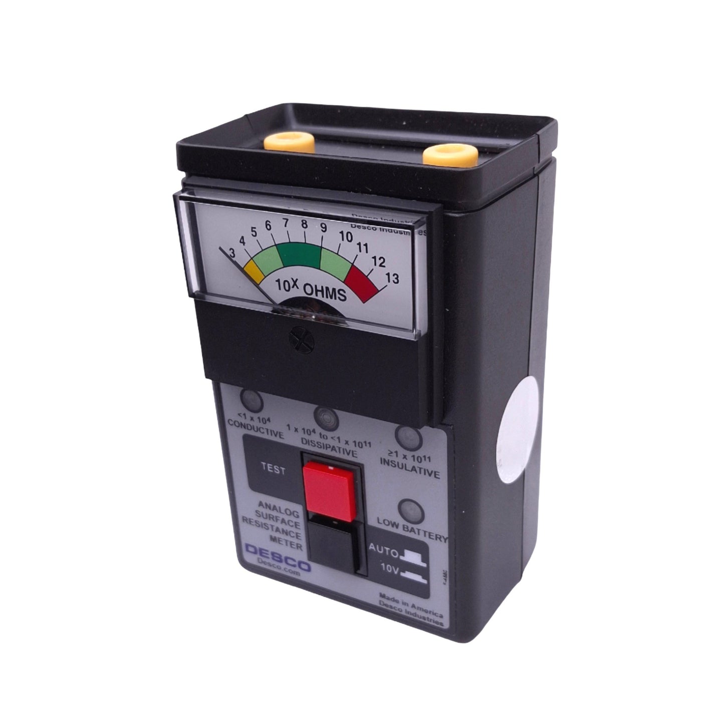Used Desco 19784 Surface Resistance Test Kit, 10³ to 10¹³ Ohms, 10V/100V Switch, 9VDC