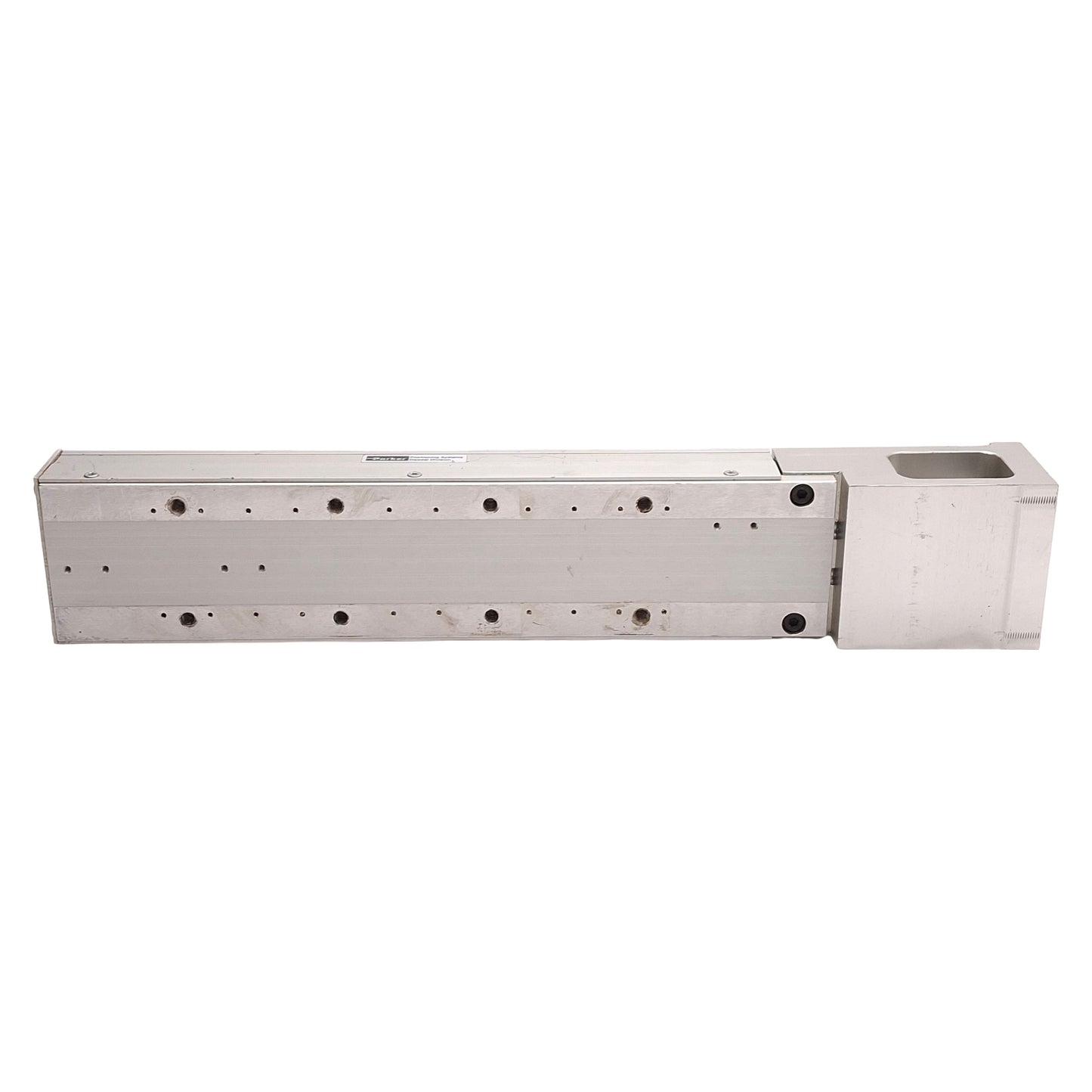 Used Parker 402004LNMP Linear Actuator, 5mm Leadscrew, 100mm Travel *Adapter Plate*