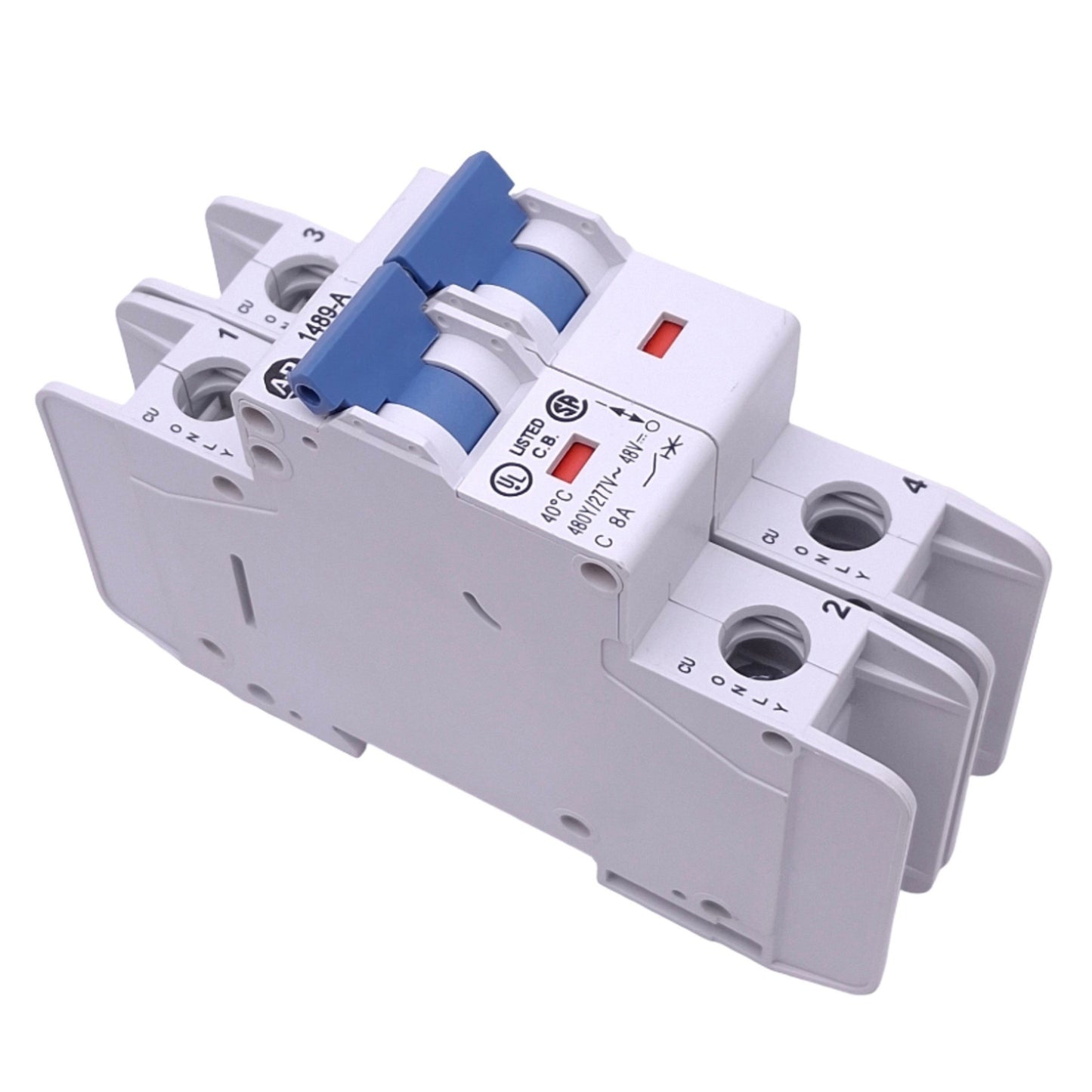 Used Allen Bradley 1489-A2C080 Circuit Breaker, 2-Pole 8A, 480Y/277VAC 48VDC Max