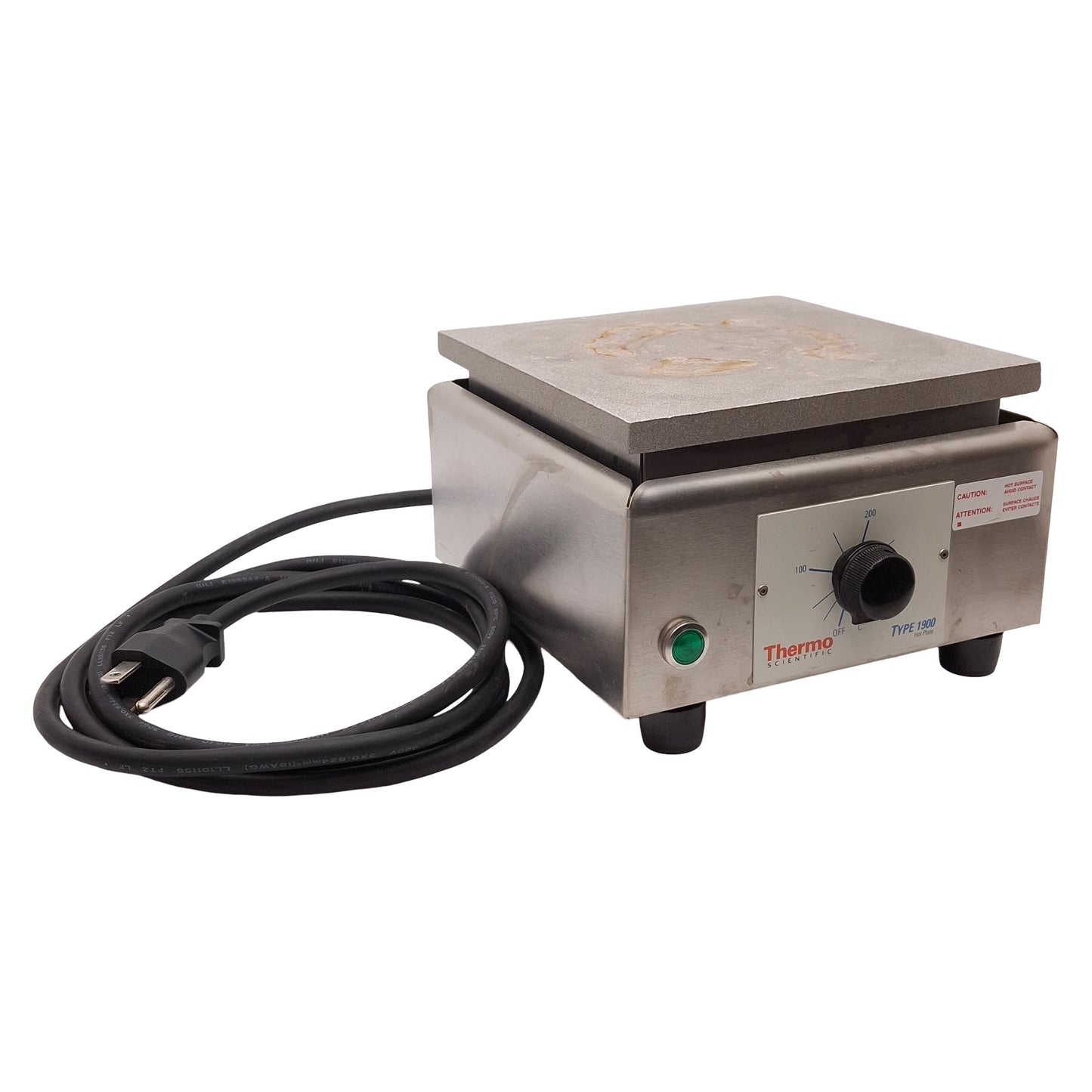 Used Thermo Scientific HPA1915BQ Aluminum-Top Hotplate, 38-371°C, 750W, 120VAC 6.2A