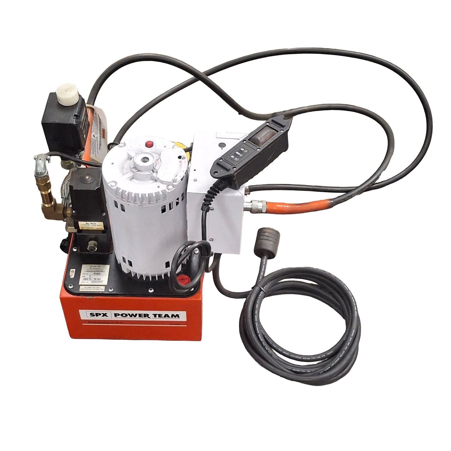 Used SPX Power Team PE464S Electric Hydraulic Pump, 10000 psi Out, 115/230VAC