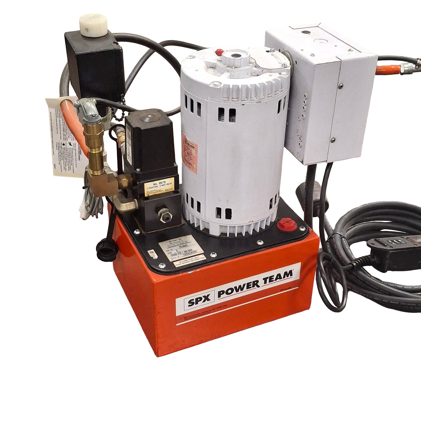 Used SPX Power Team PE464S Electric Hydraulic Pump, 10000 psi Out, 115/230VAC