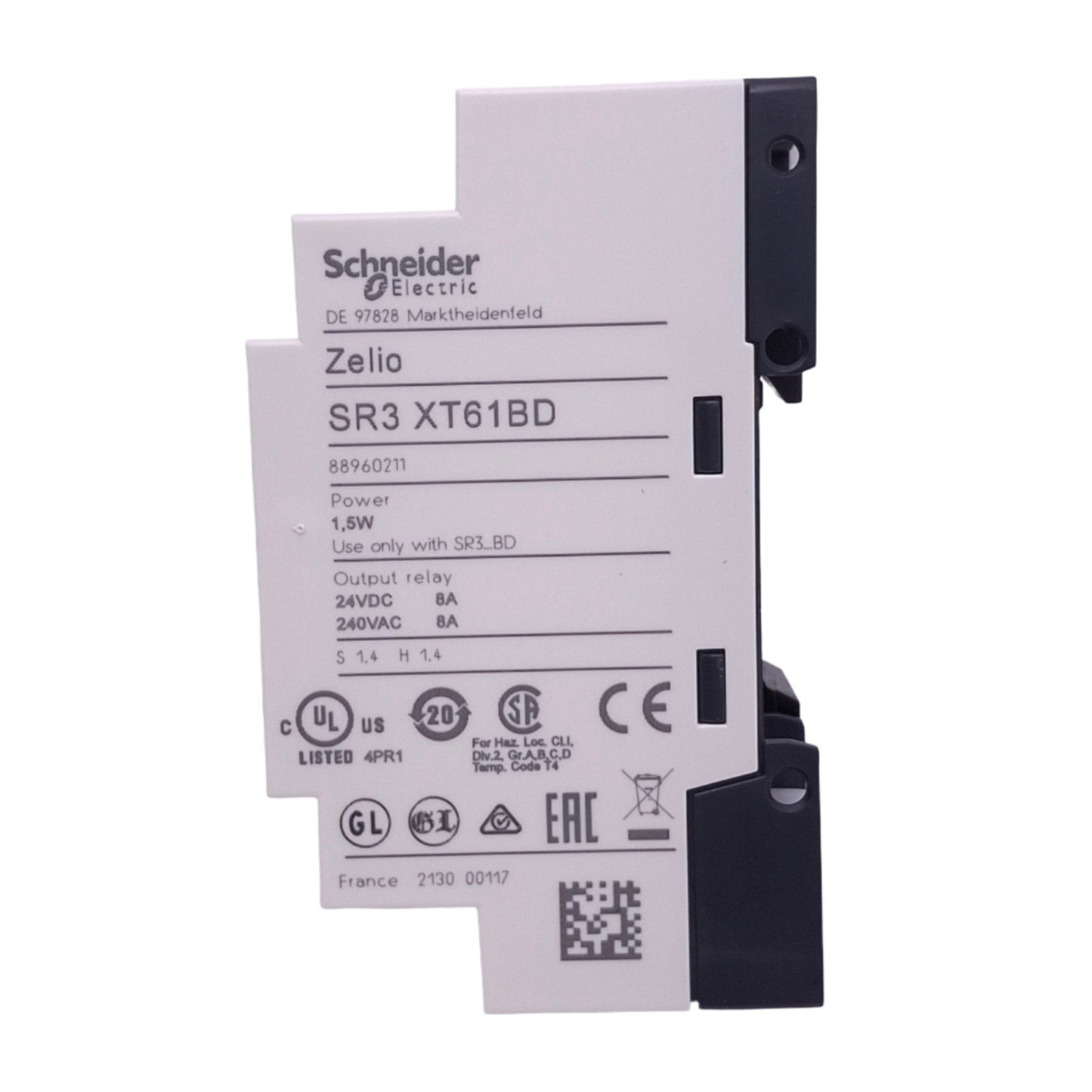New Schneider Electric SR3XT61BD Expansion Module for Zelio Logic, 4DI 2RO, 24VDC