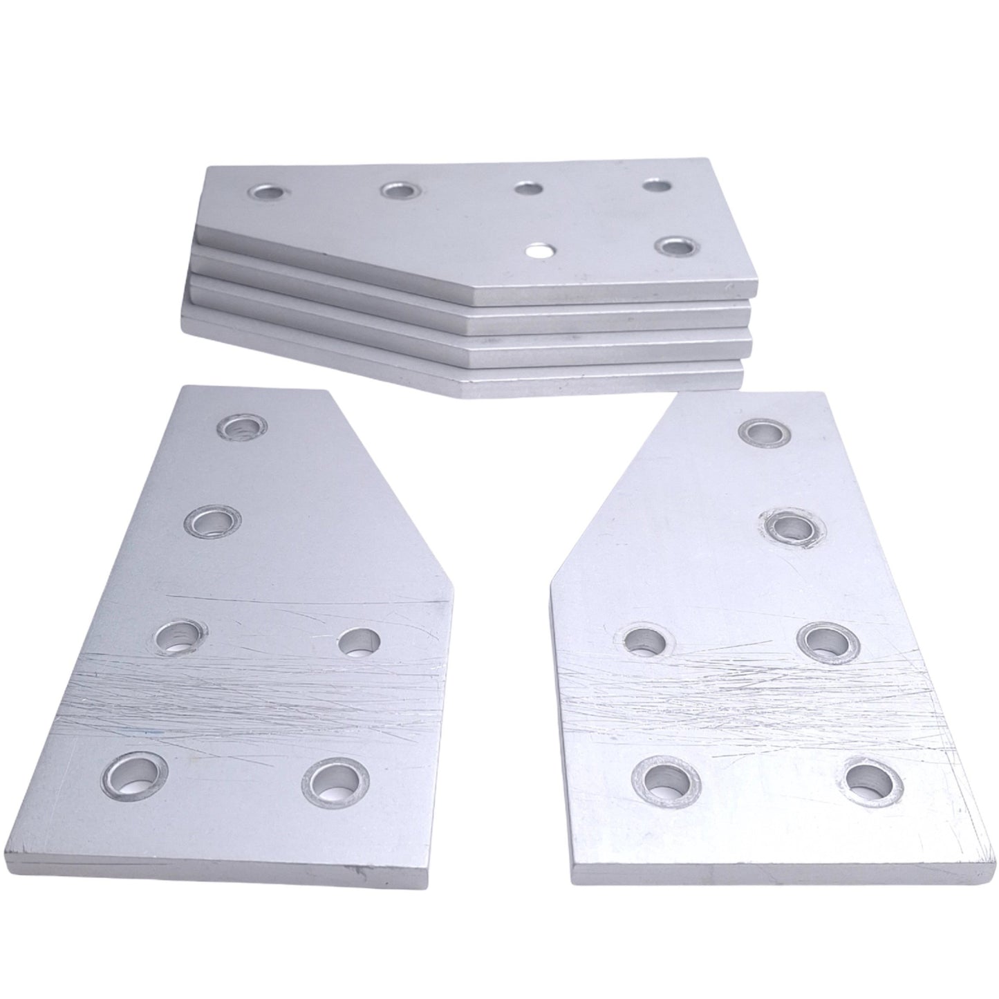 Used Lot of 6 80/20 4320 Angled Flat Plates, 15-Series, 6-Hole, 6in x 3in x 0.250in