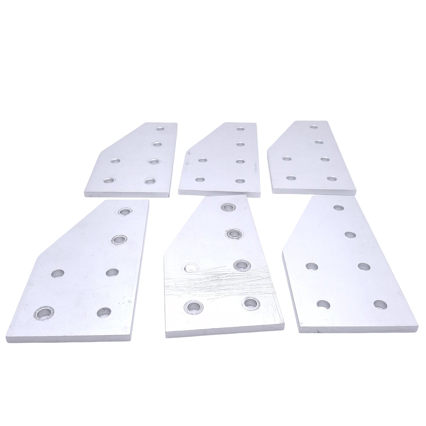 Used Lot of 6 80/20 4320 Angled Flat Plates, 15-Series, 6-Hole, 6in x 3in x 0.250in