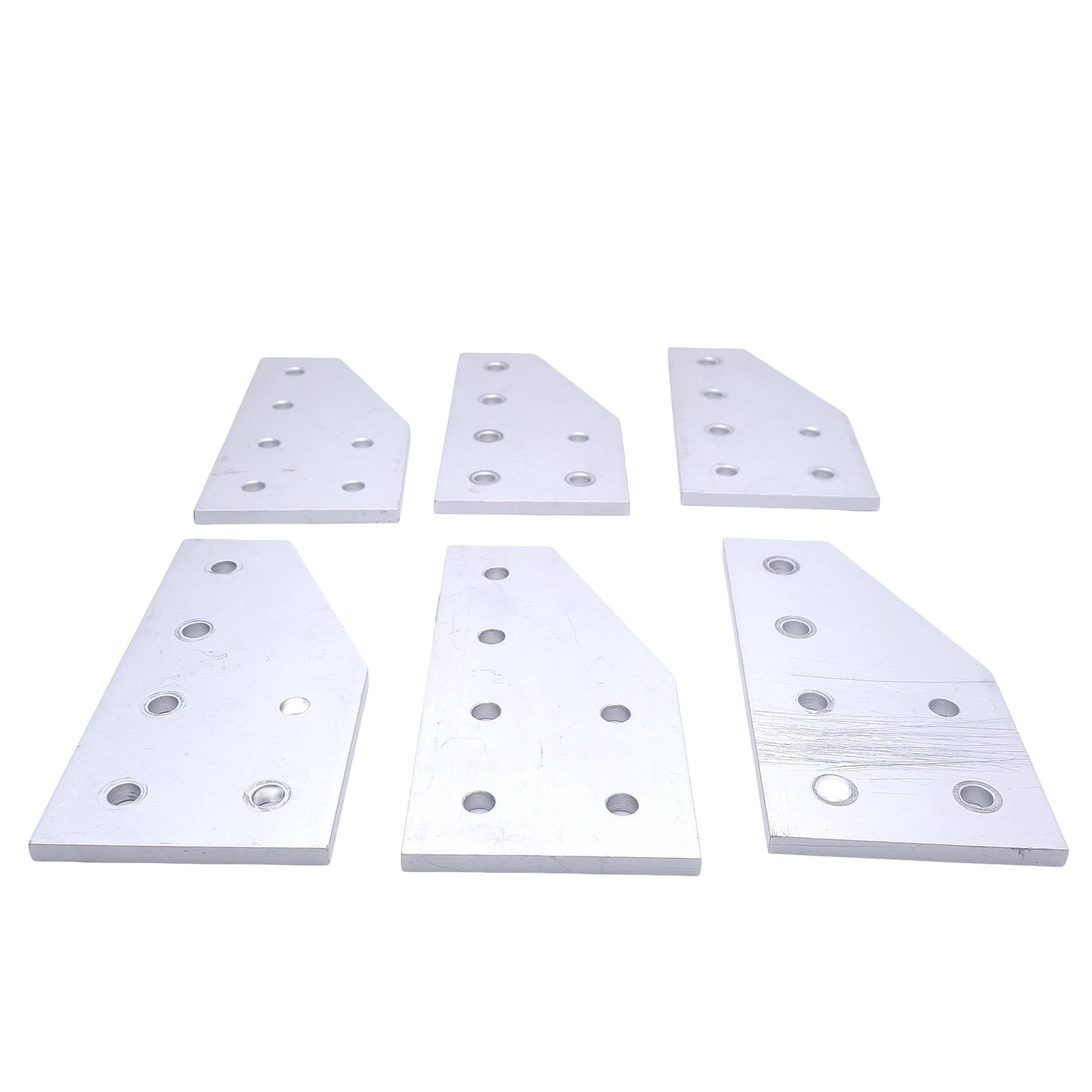 Used Lot of 6 80/20 4320 Angled Flat Plates, 15-Series, 6-Hole, 6in x 3in x 0.250in
