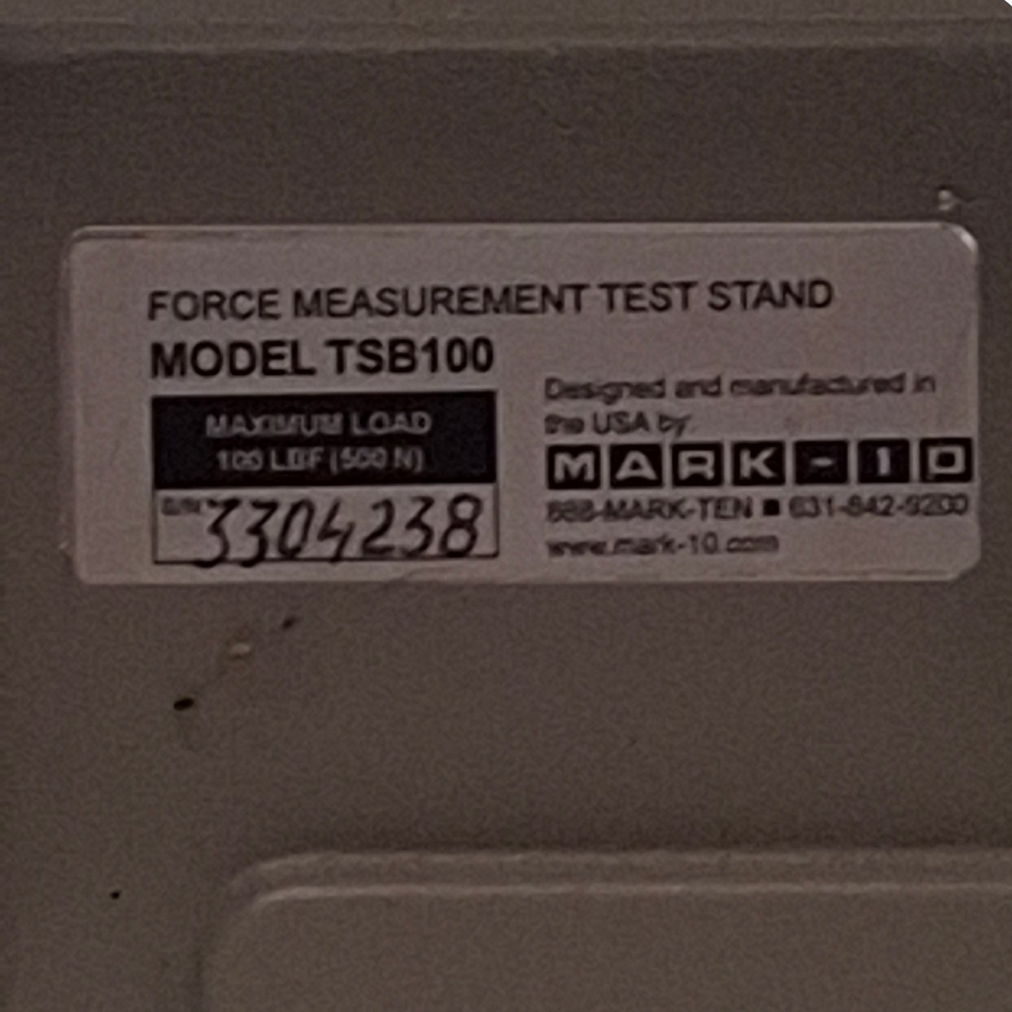 Used Mark-10 TSB100 Manual Force Test Stand 10" x 7.9" Base, 100lbF Capacity