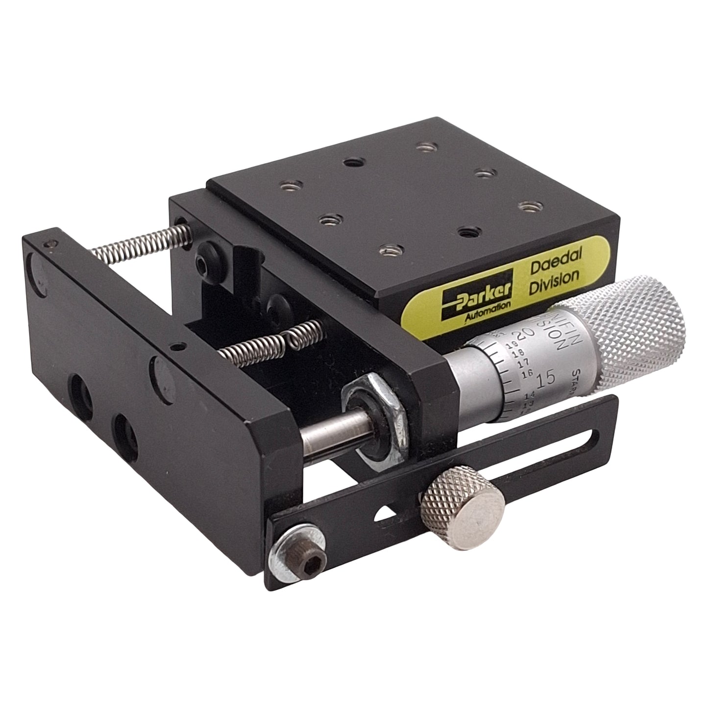 Used Parker CR4072 Cross Roller Linear Stage, 0.5in Travel, 1.75x1.75in, 80lbs Load