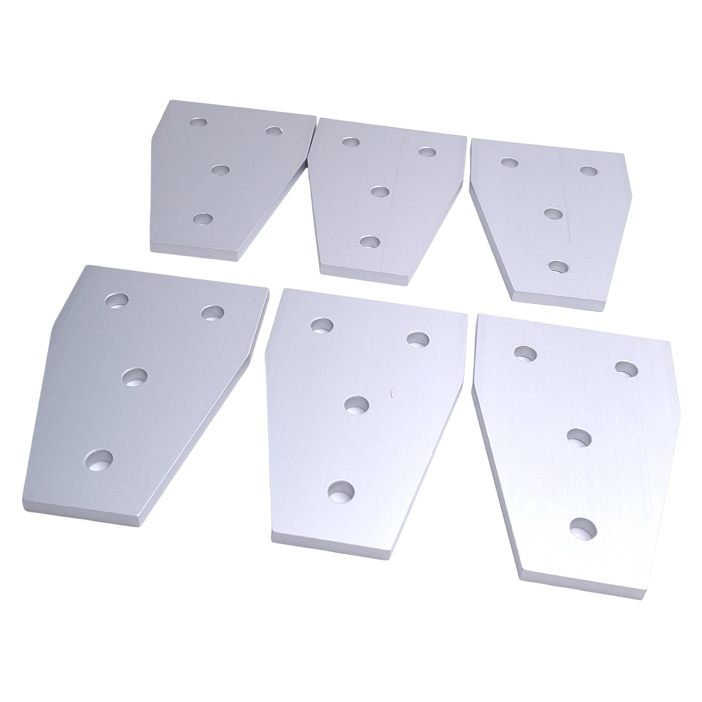 Used Lot of 6 80/20 4341 Tee Flat Plates, 4-Hole 15 Series 4.5in x 3in x 1/4in