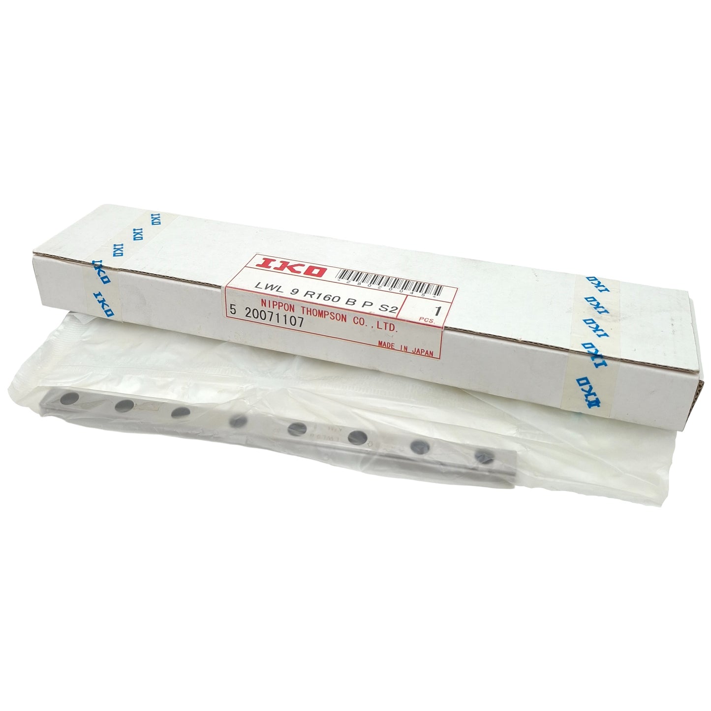 New IKO LWL9R160BPS2 Linear Guide Rail, 9mm W x 10mm H x 160mm L, 20mm Pitch