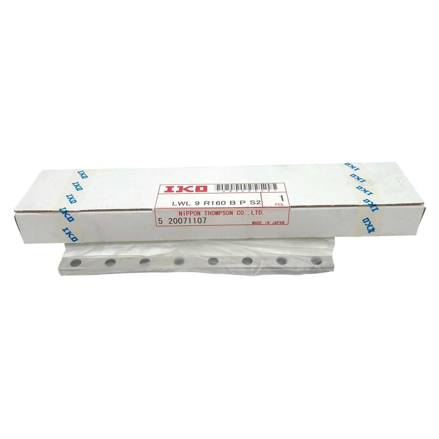 New IKO LWL9R160BPS2 Linear Guide Rail, 9mm W x 10mm H x 160mm L, 20mm Pitch
